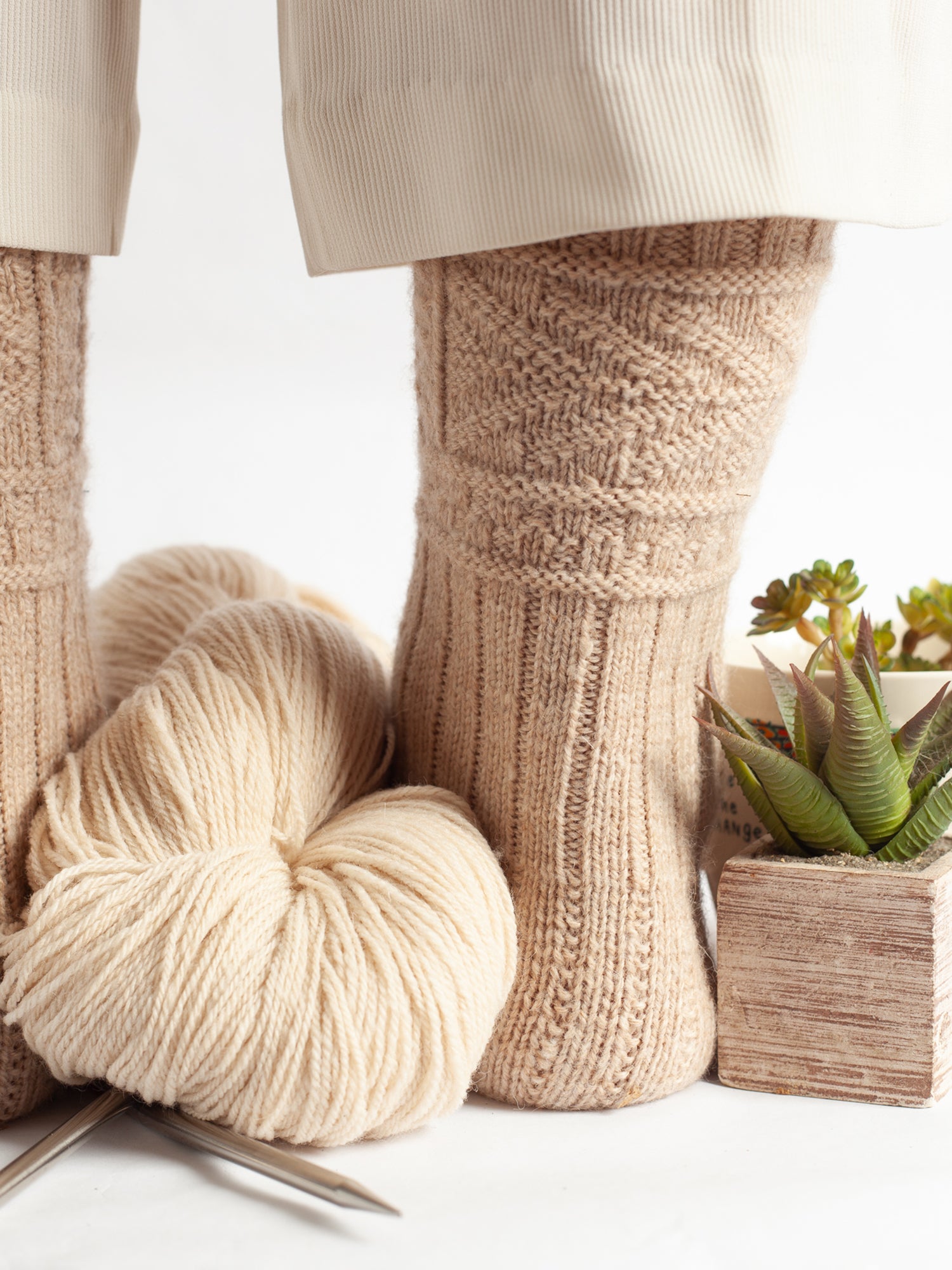 Fishbone Gansey Sock Kit <br><small>yarn & knitting pattern kit</small>