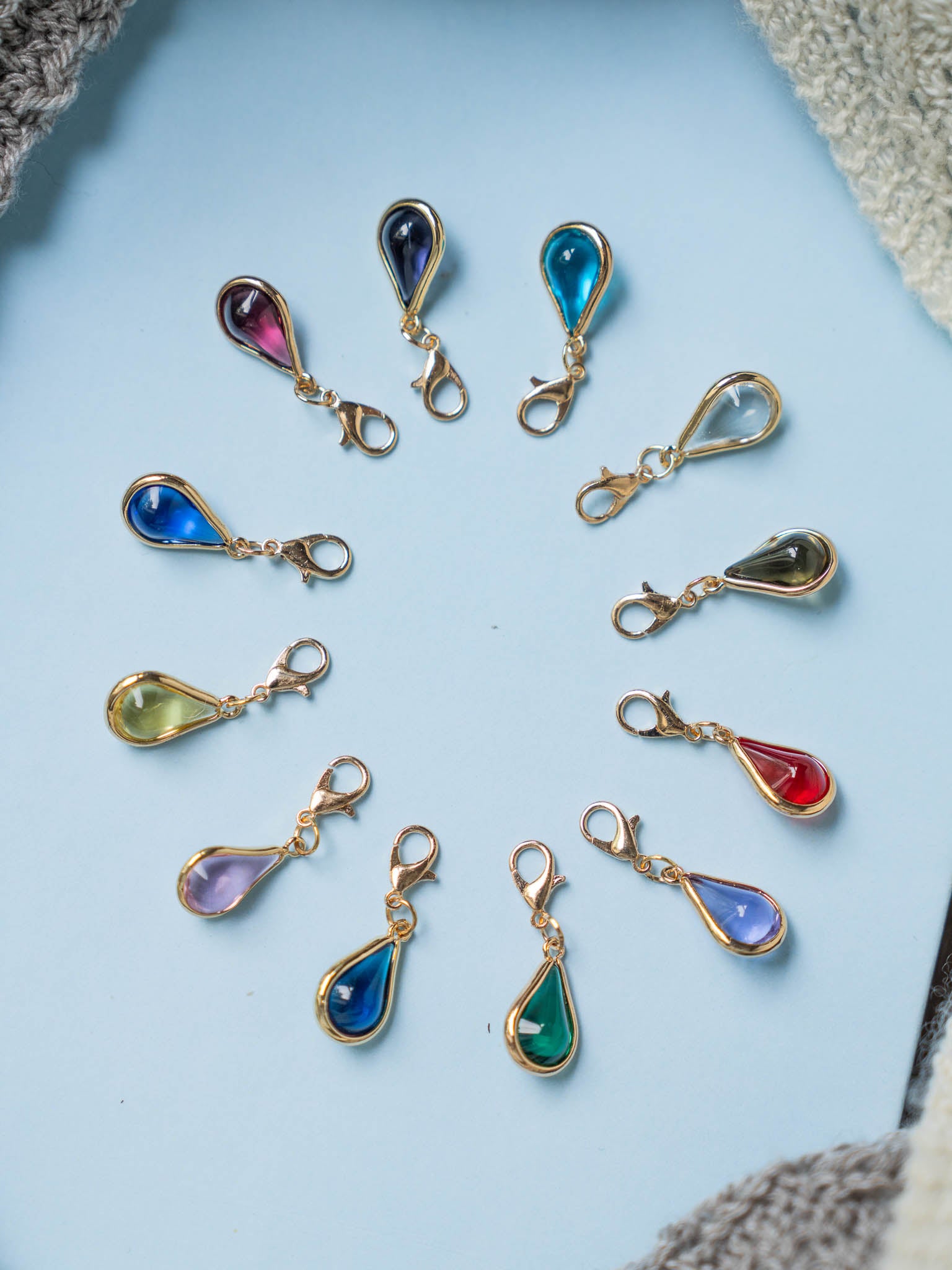 Birthstone Waterdrop Glass Stitch Markers