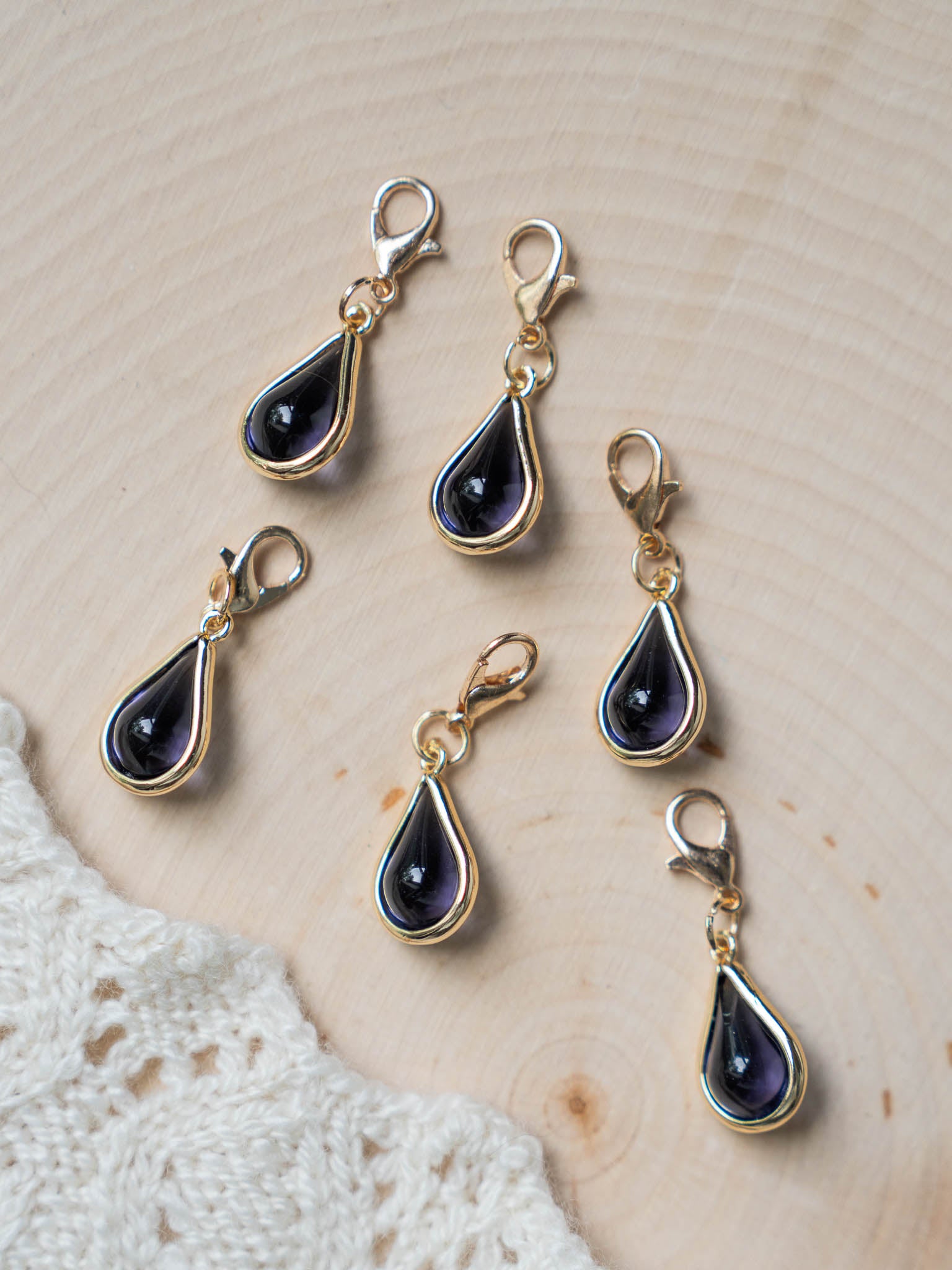 Birthstone Waterdrop Glass Stitch Markers