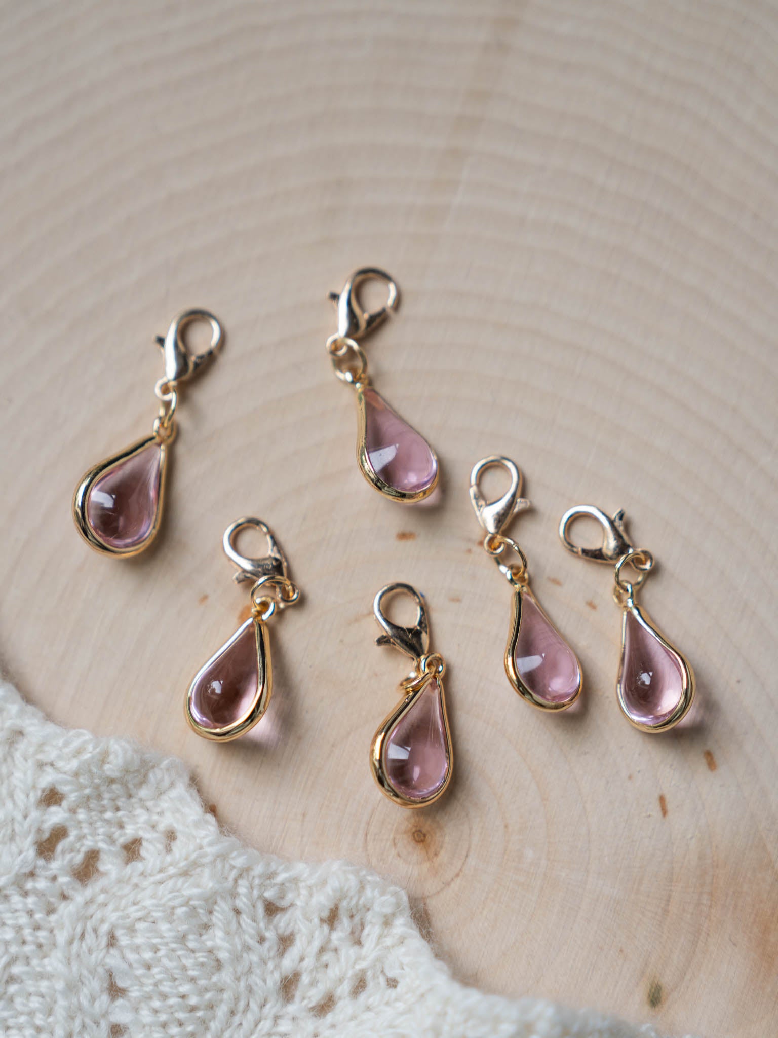 Birthstone Waterdrop Glass Stitch Markers