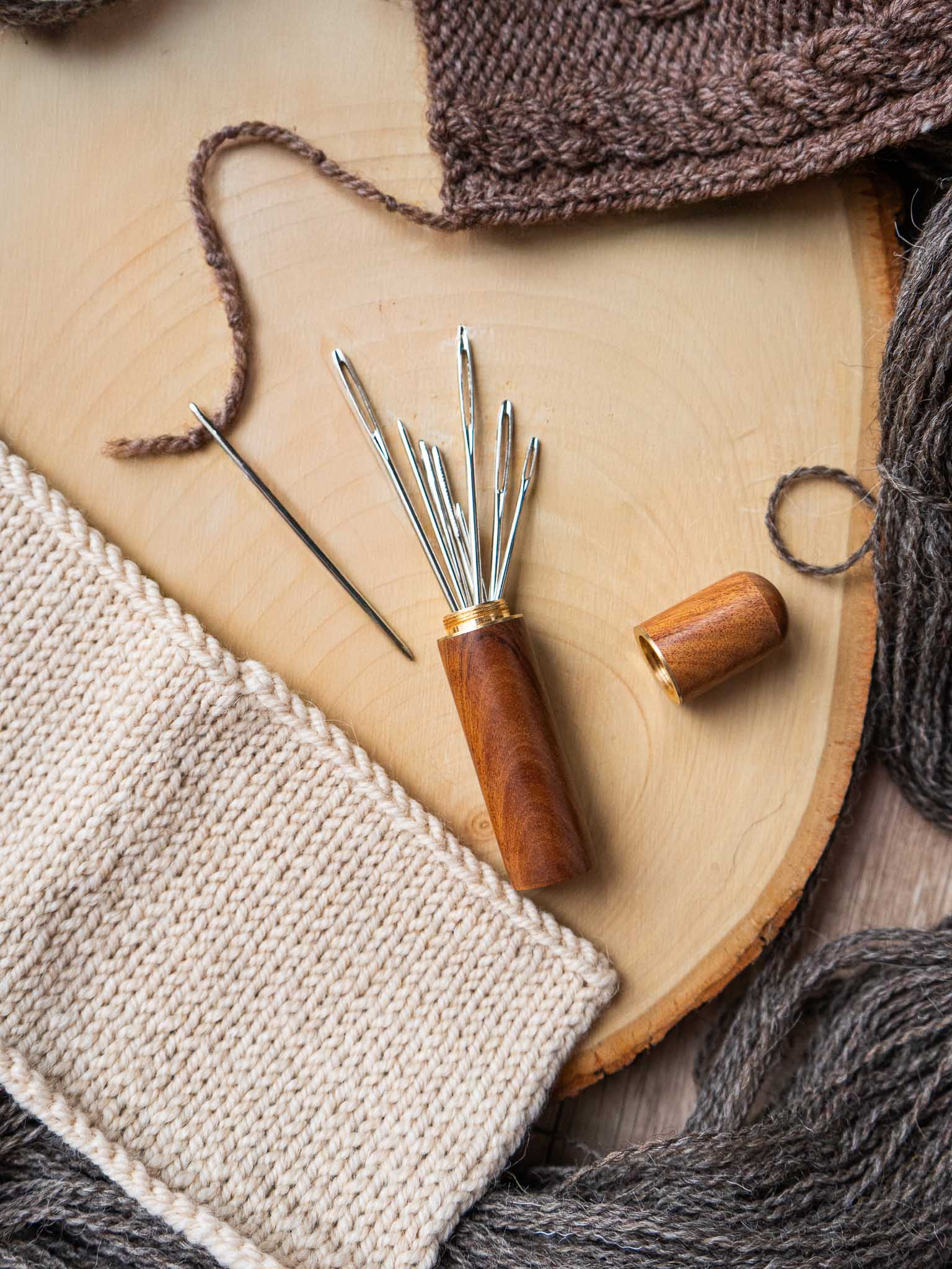 Tapestry Needle Set (9-Pack) with Wooden Mini Storage Box