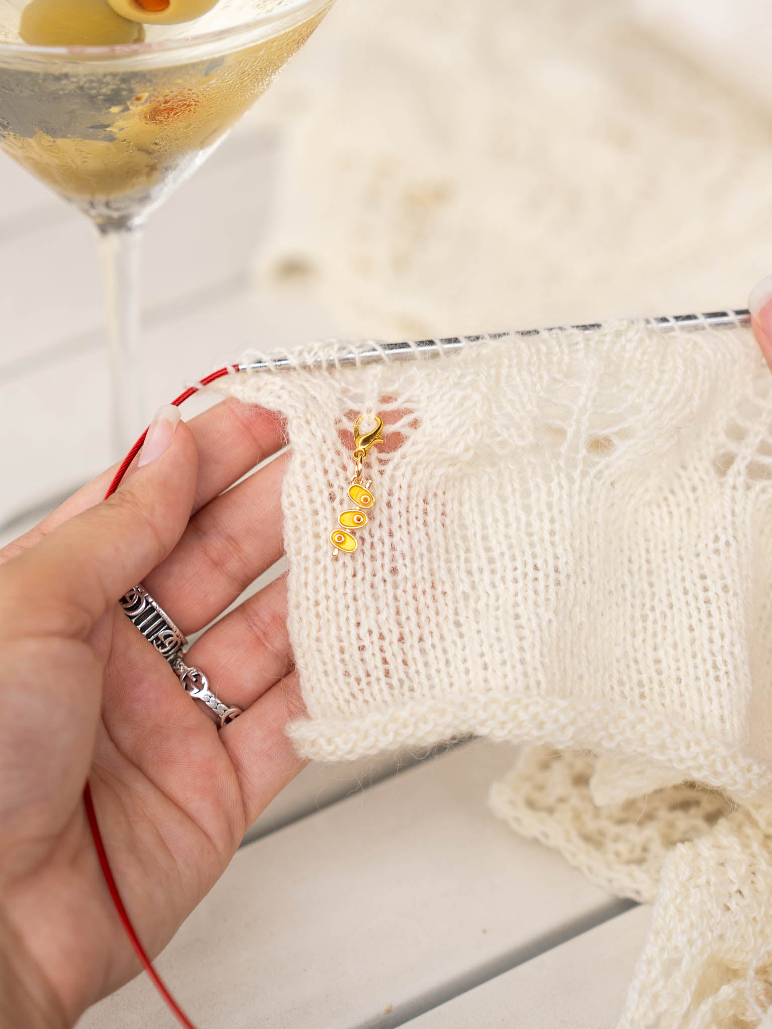 Martini Olive Stitch Markers