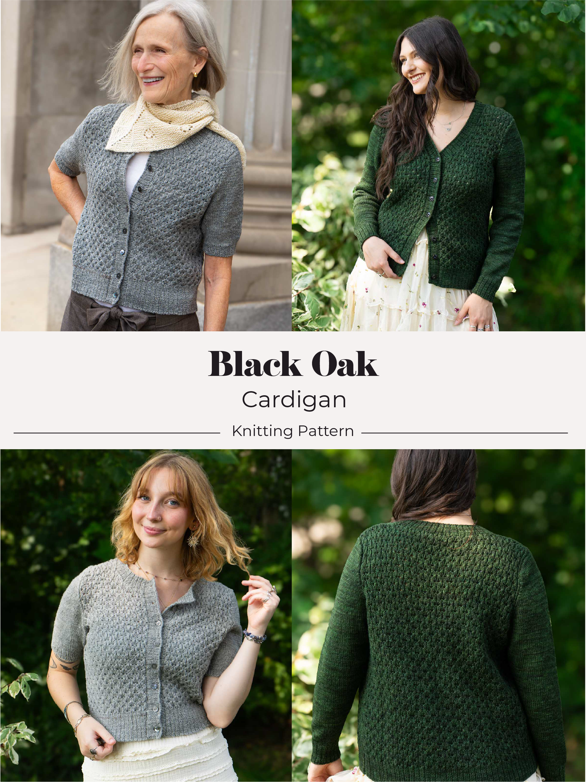 Black Oak Cardigan <br/><small>sweater knitting pattern</small>