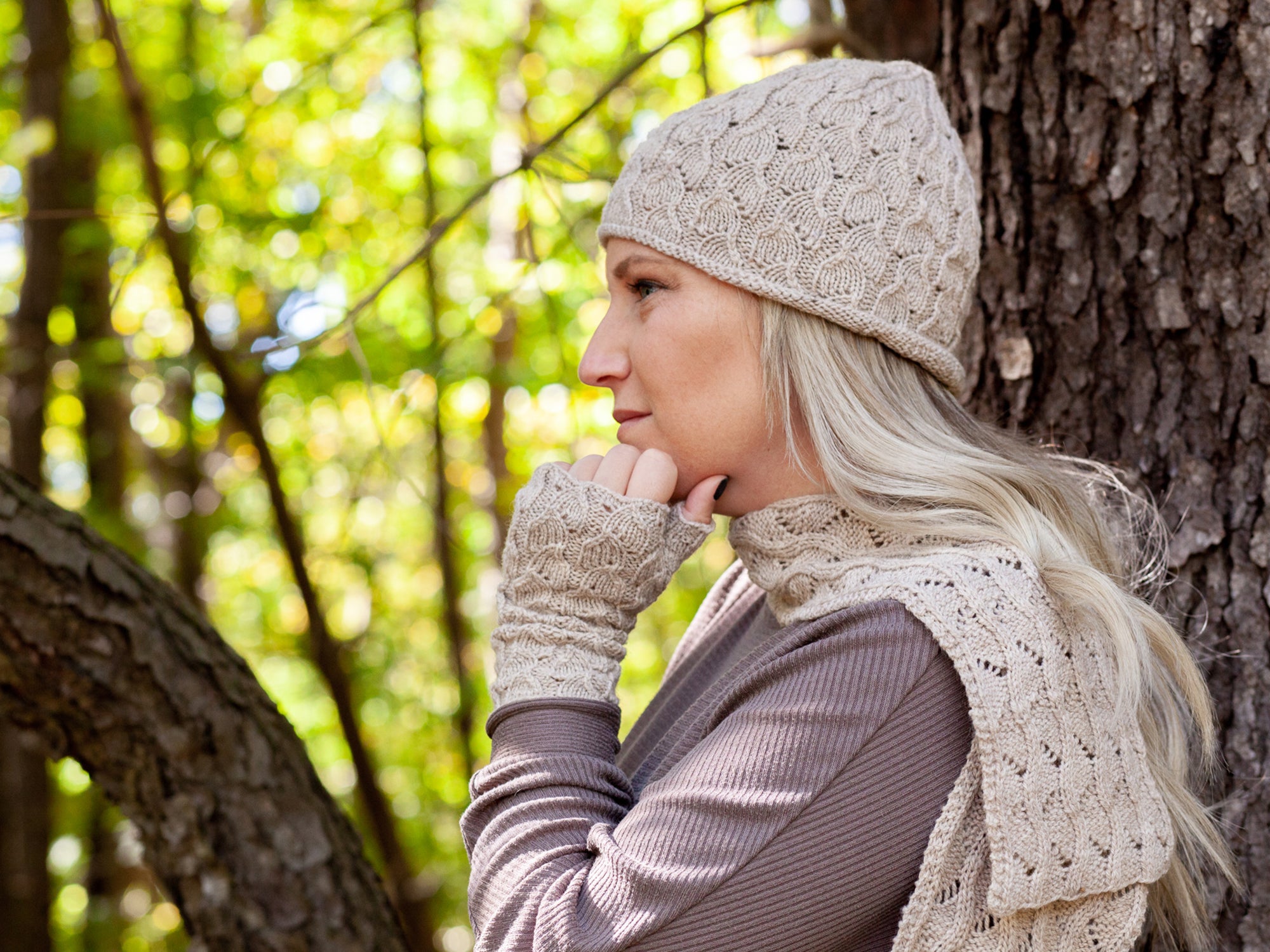 Fallberry Mitts, Hat, and Scarf