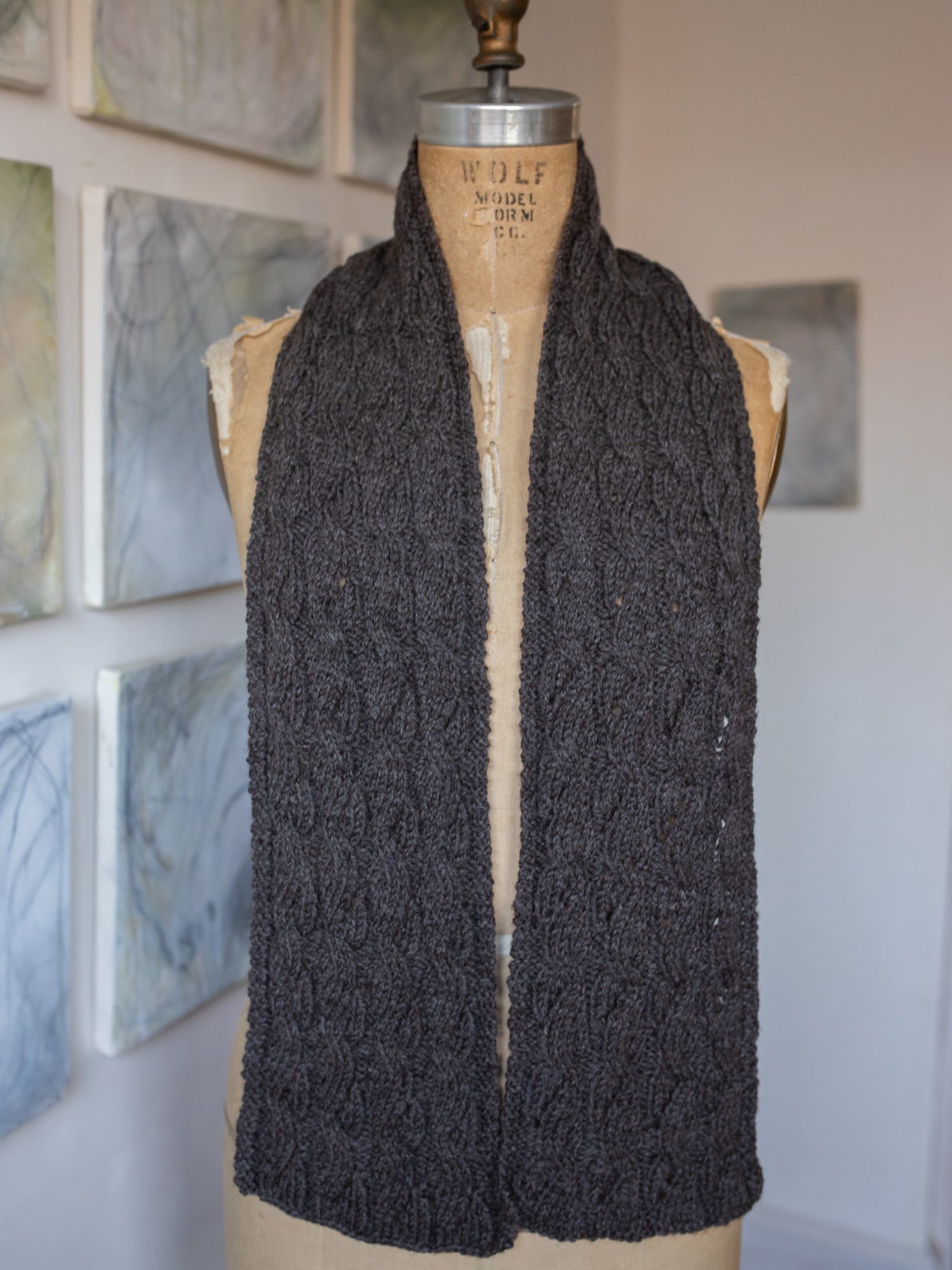 Open and Folds Cabled Scarf