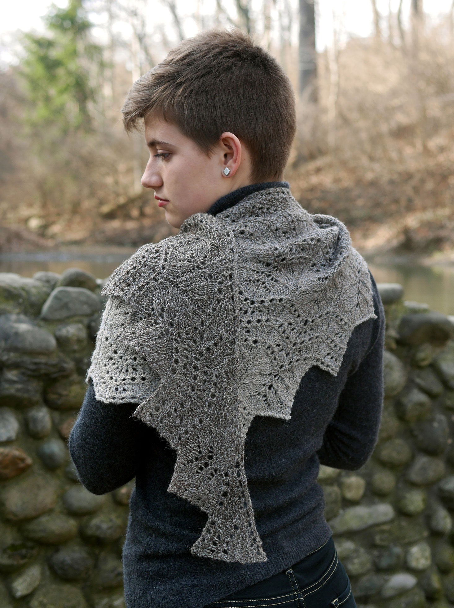 Magnolia Plaza Asymmetric Shawl