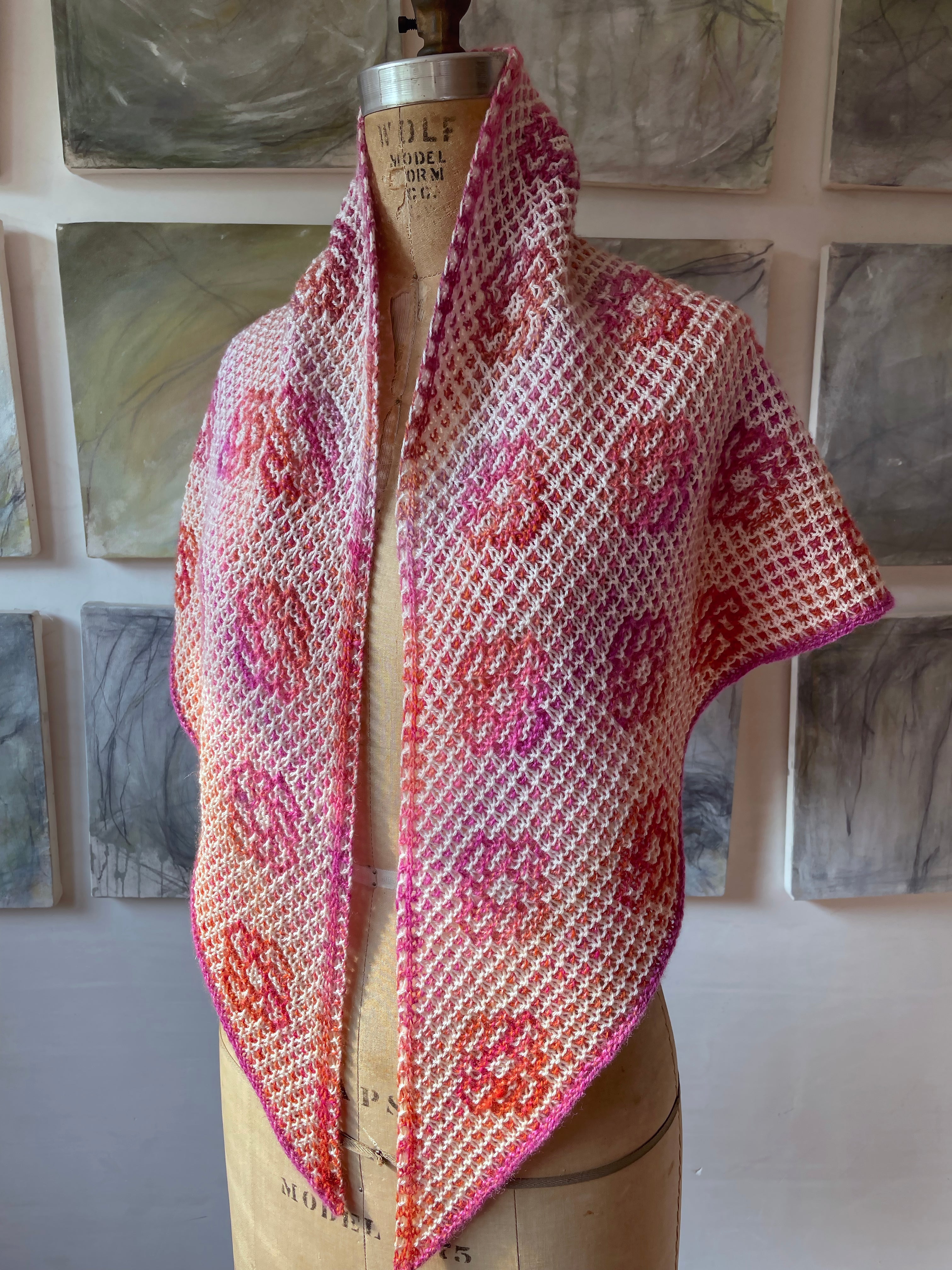 Dreams in Poppies Triangle shawl <br/><small>knitting pattern</small>