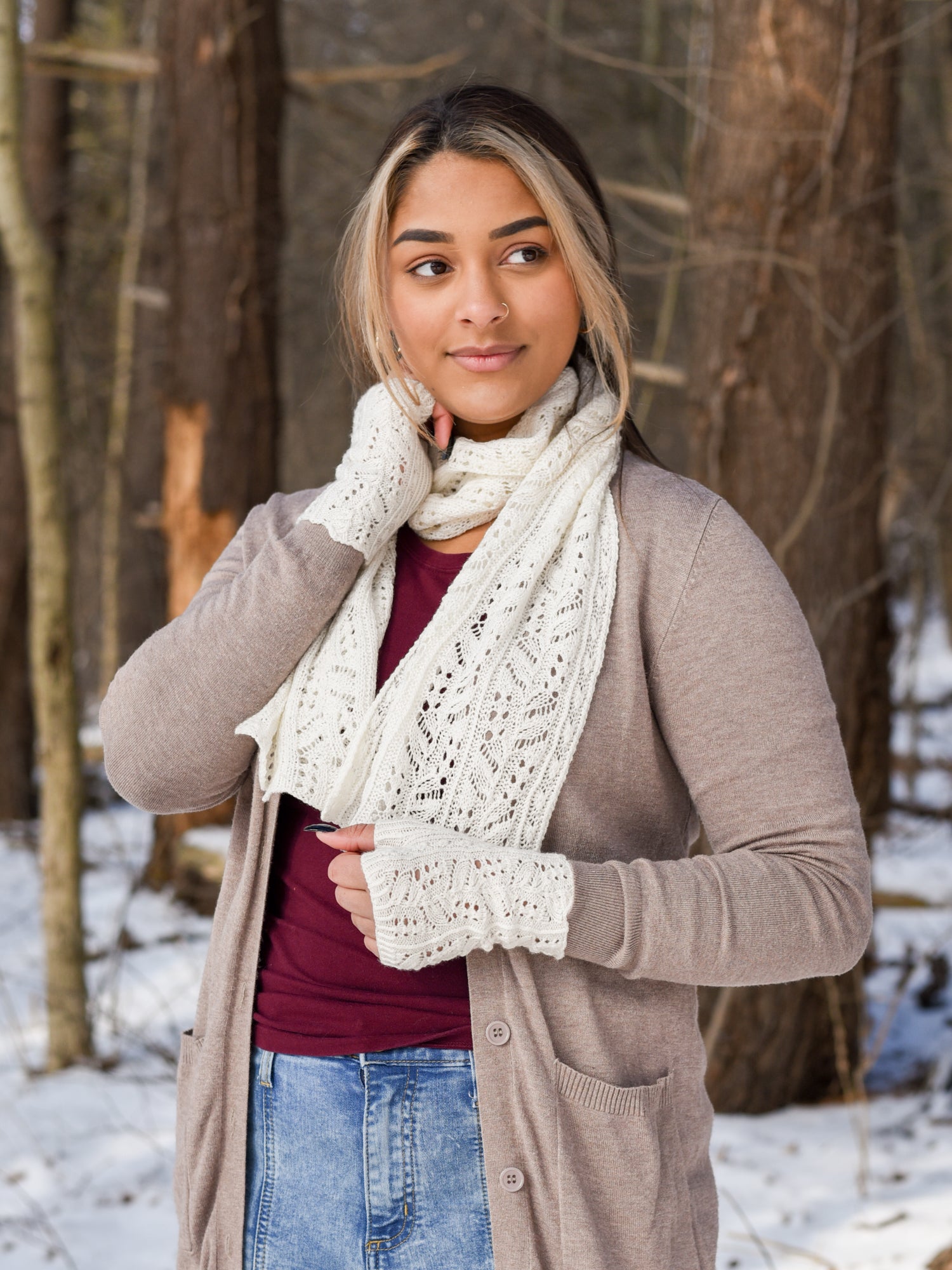 Snow Fountains Scarf or Stole