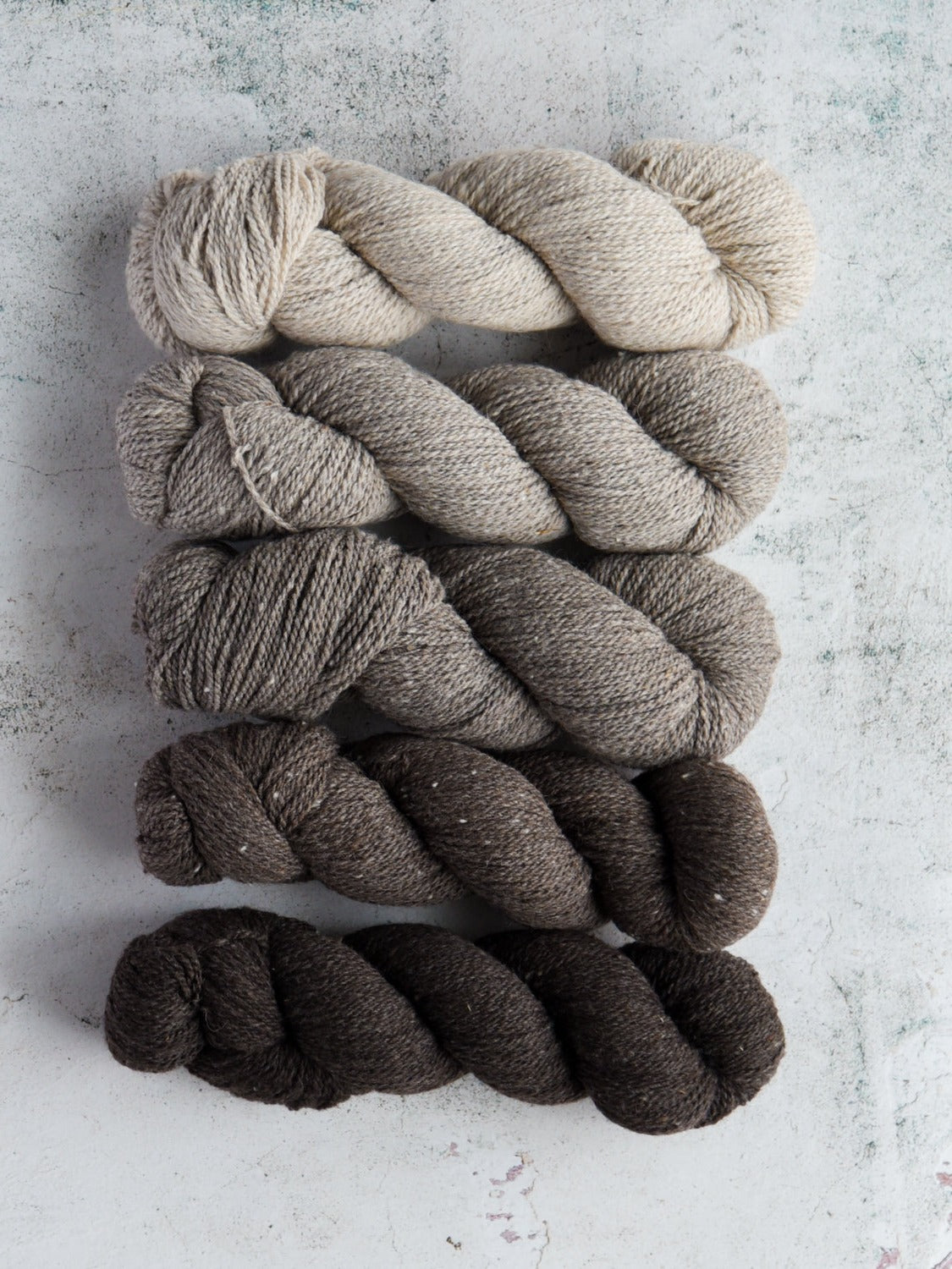 Handspun yarn, Natural color wool / alpaca / bamboo, DK weight