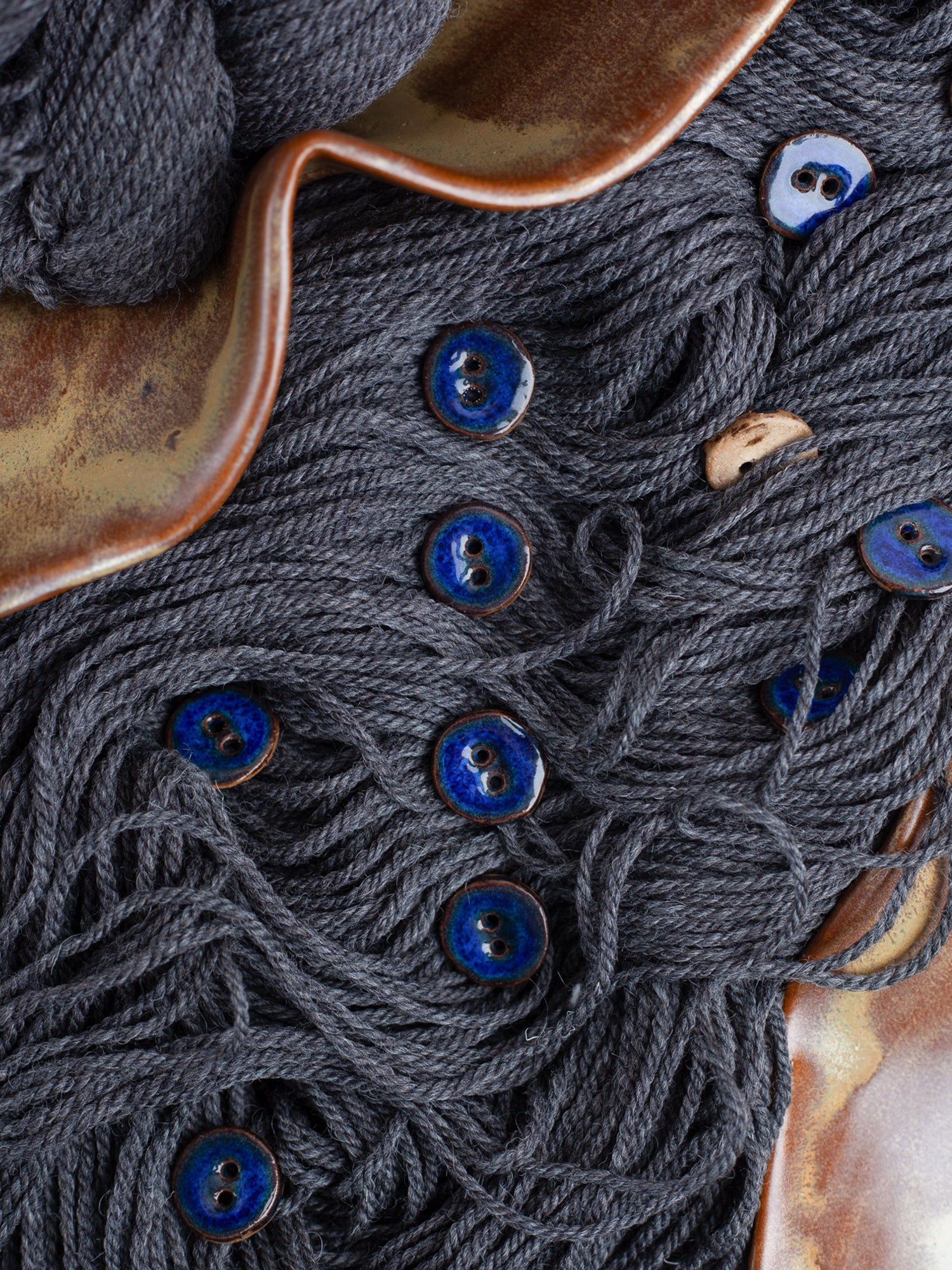 Linda's Buttons Blue Surf