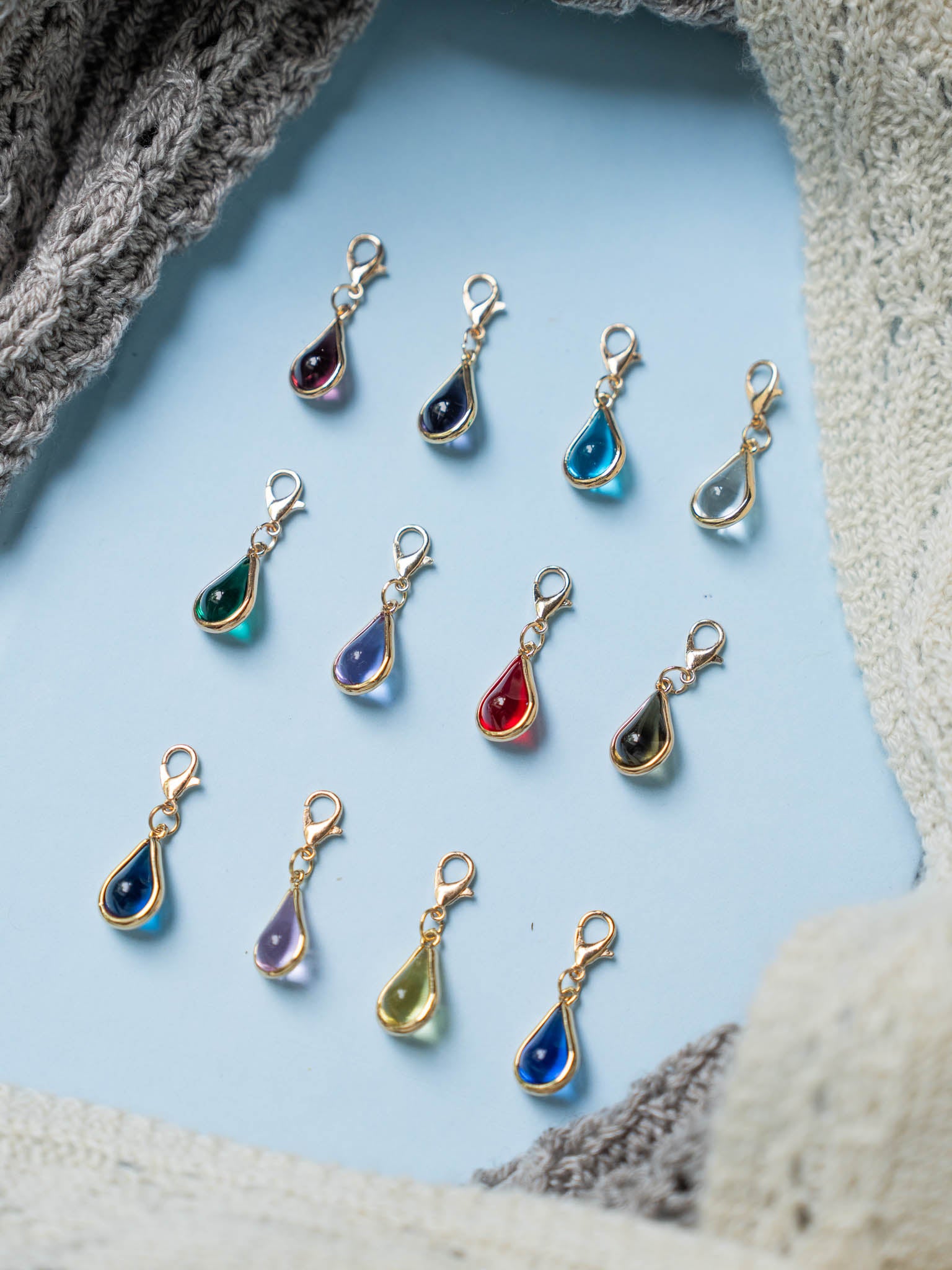 Birthstone Waterdrop Glass Stitch Markers