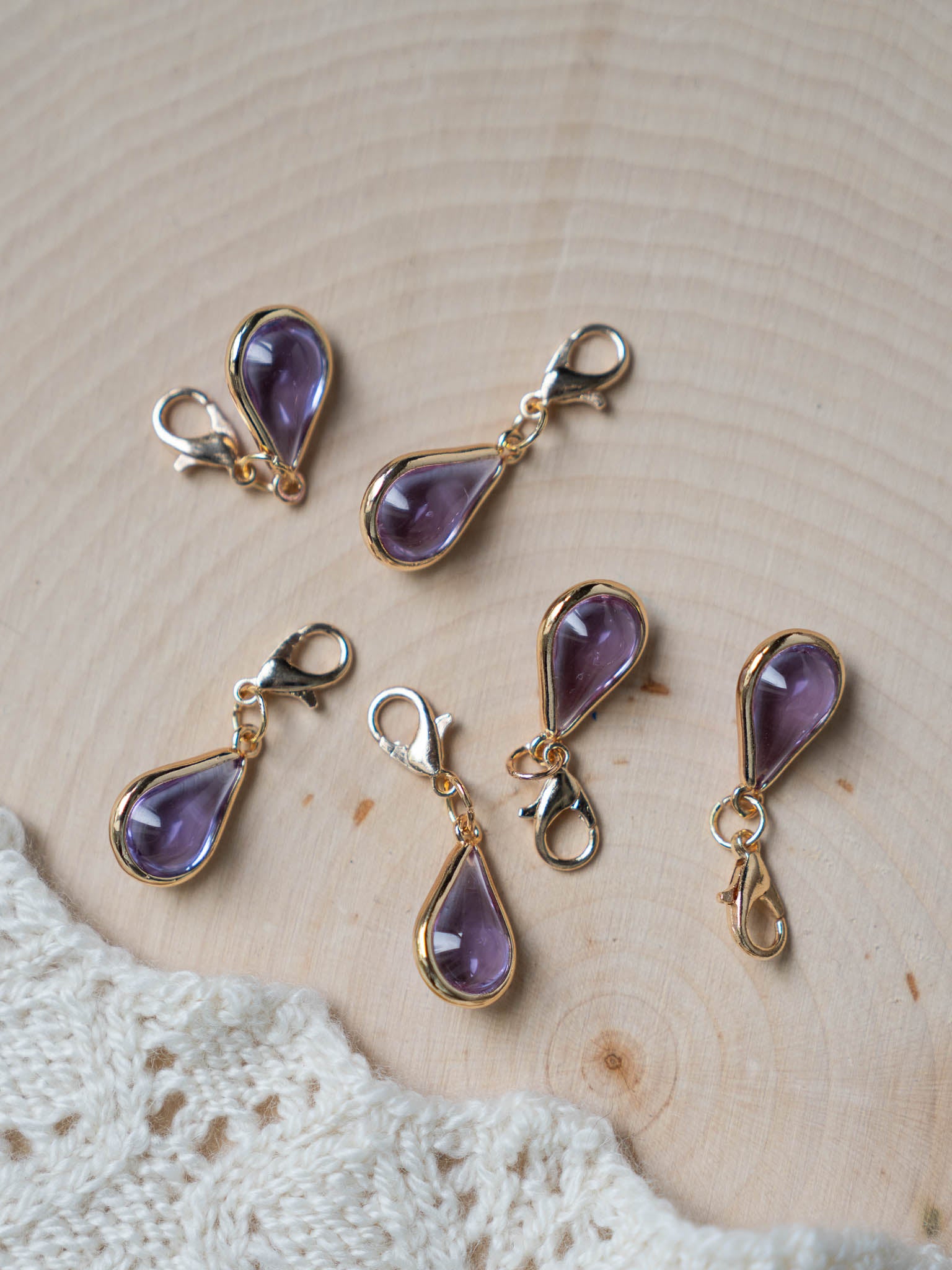 Birthstone Waterdrop Glass Stitch Markers