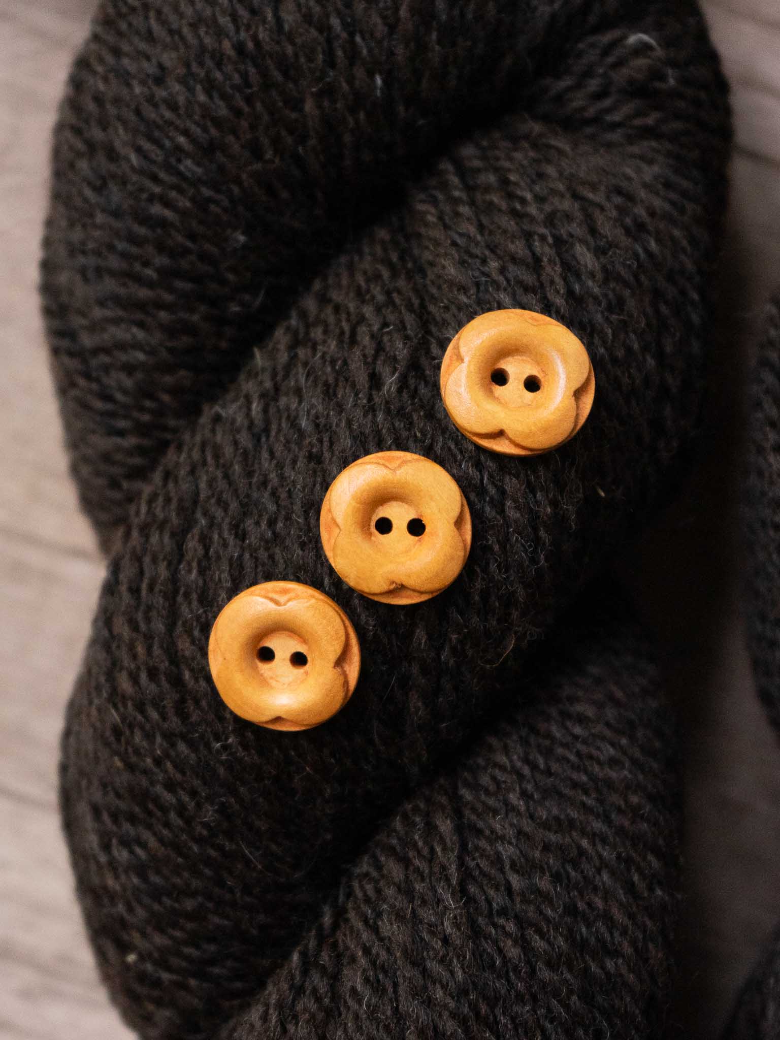 Carved Flower <br/><small>Wooden Button</small>
