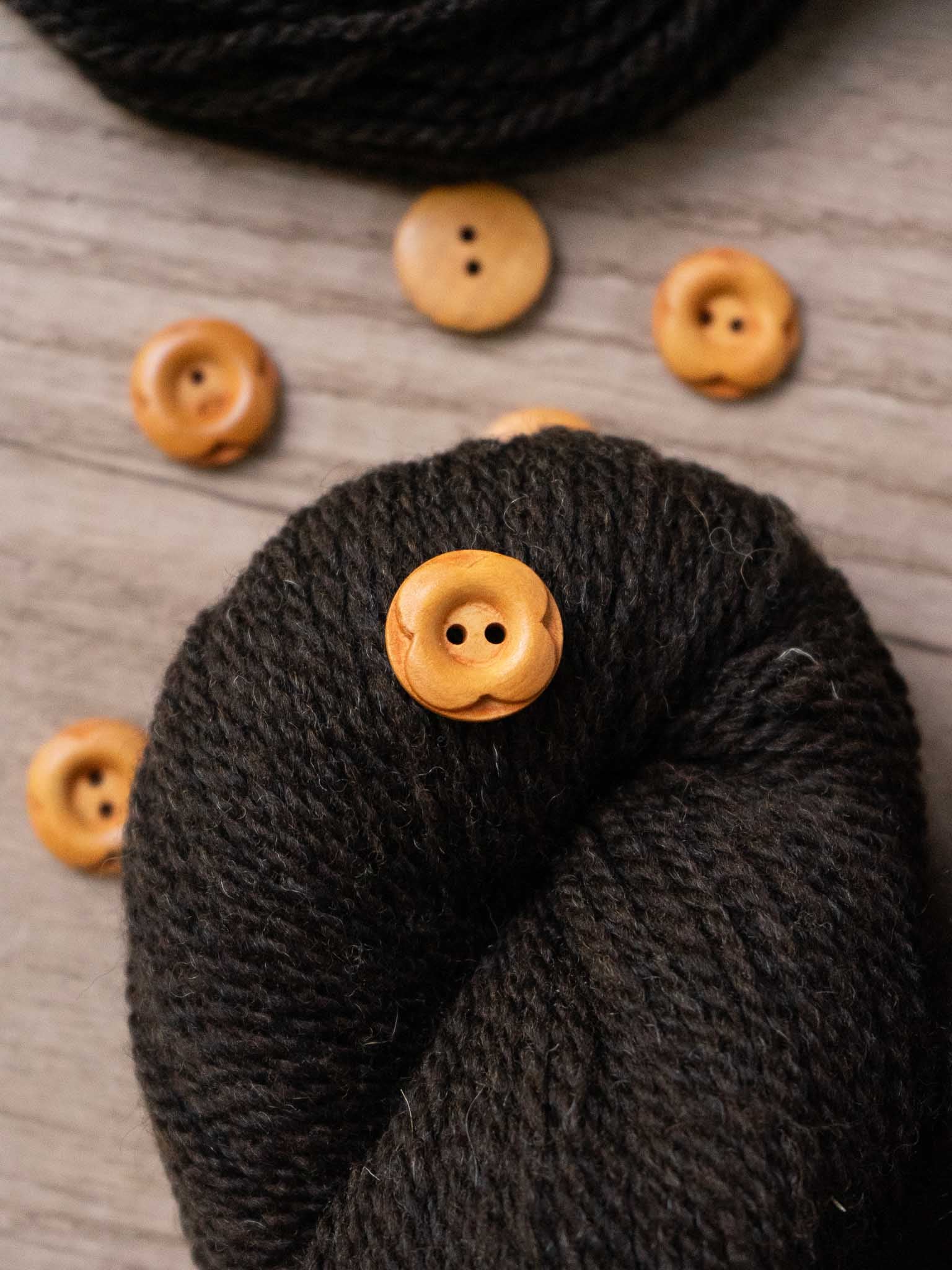 Carved Flower <br/><small>Wooden Button</small>