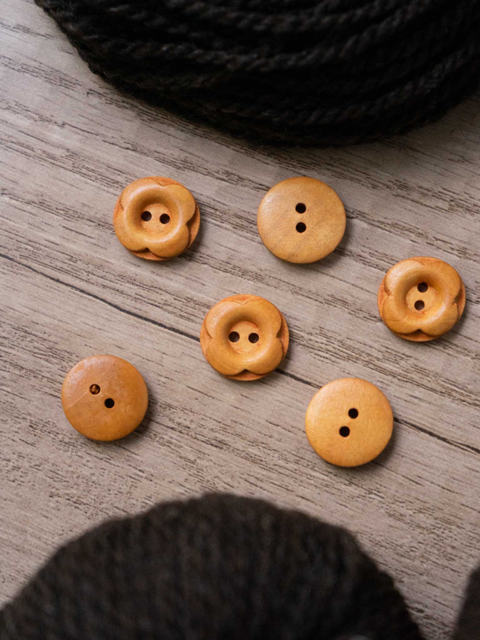 Carved Flower <br/><small>Wooden Button</small>
