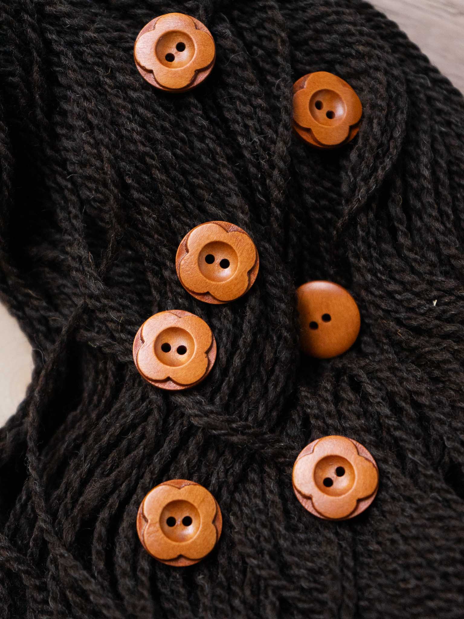 Carved Flower <br/><small>Wooden Button</small>