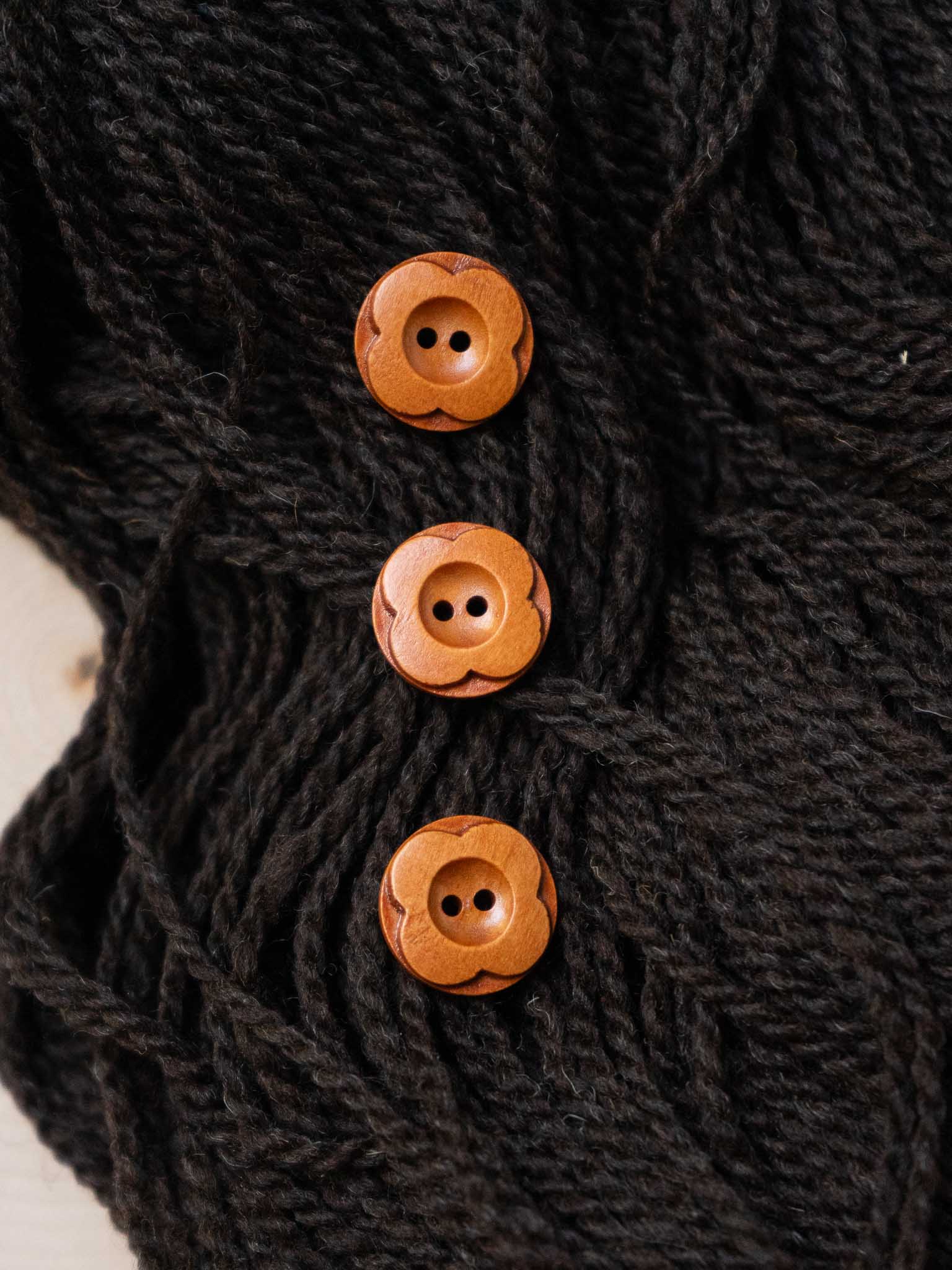 Carved Flower <br/><small>Wooden Button</small>