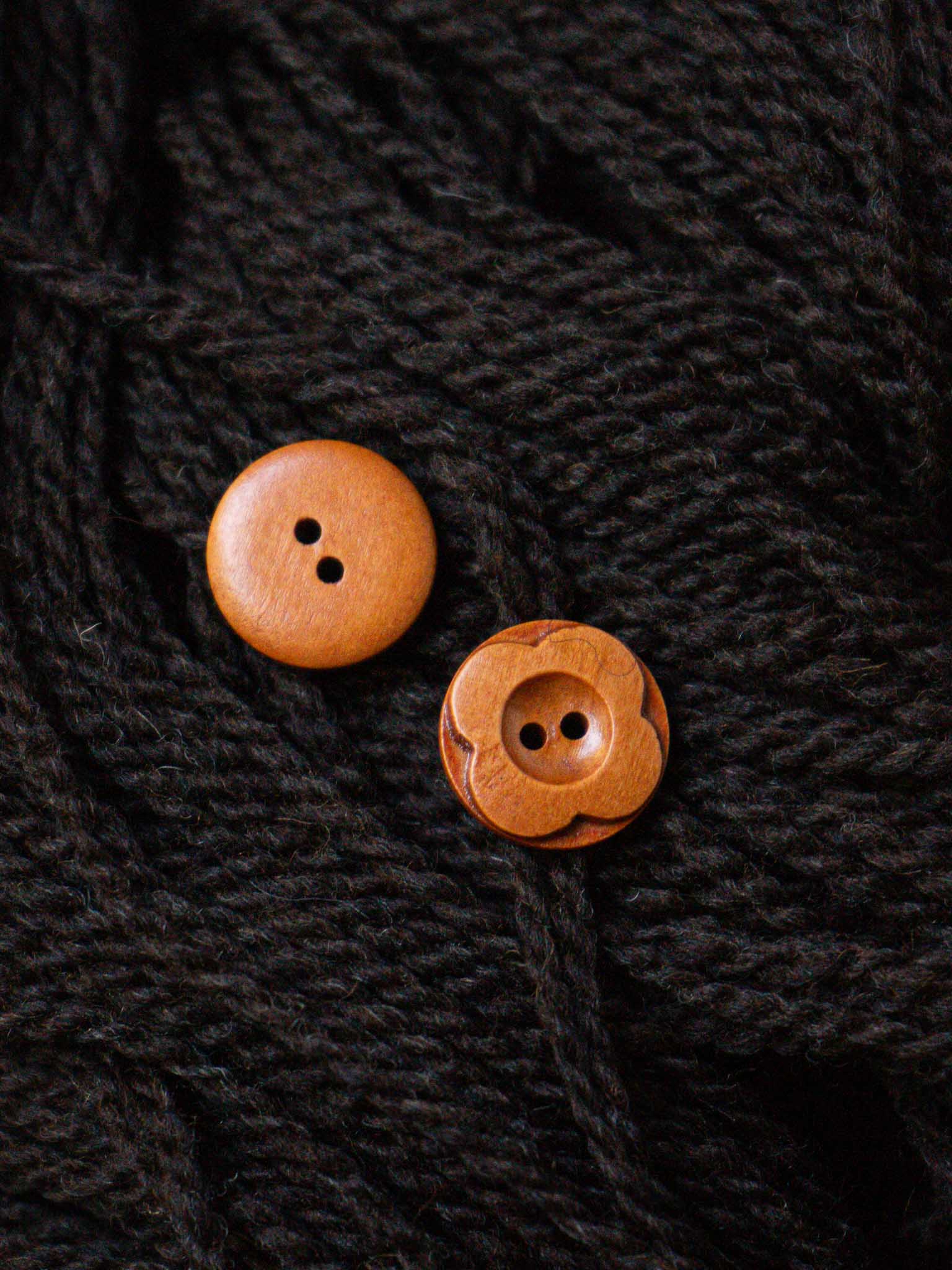 Carved Flower <br/><small>Wooden Button</small>