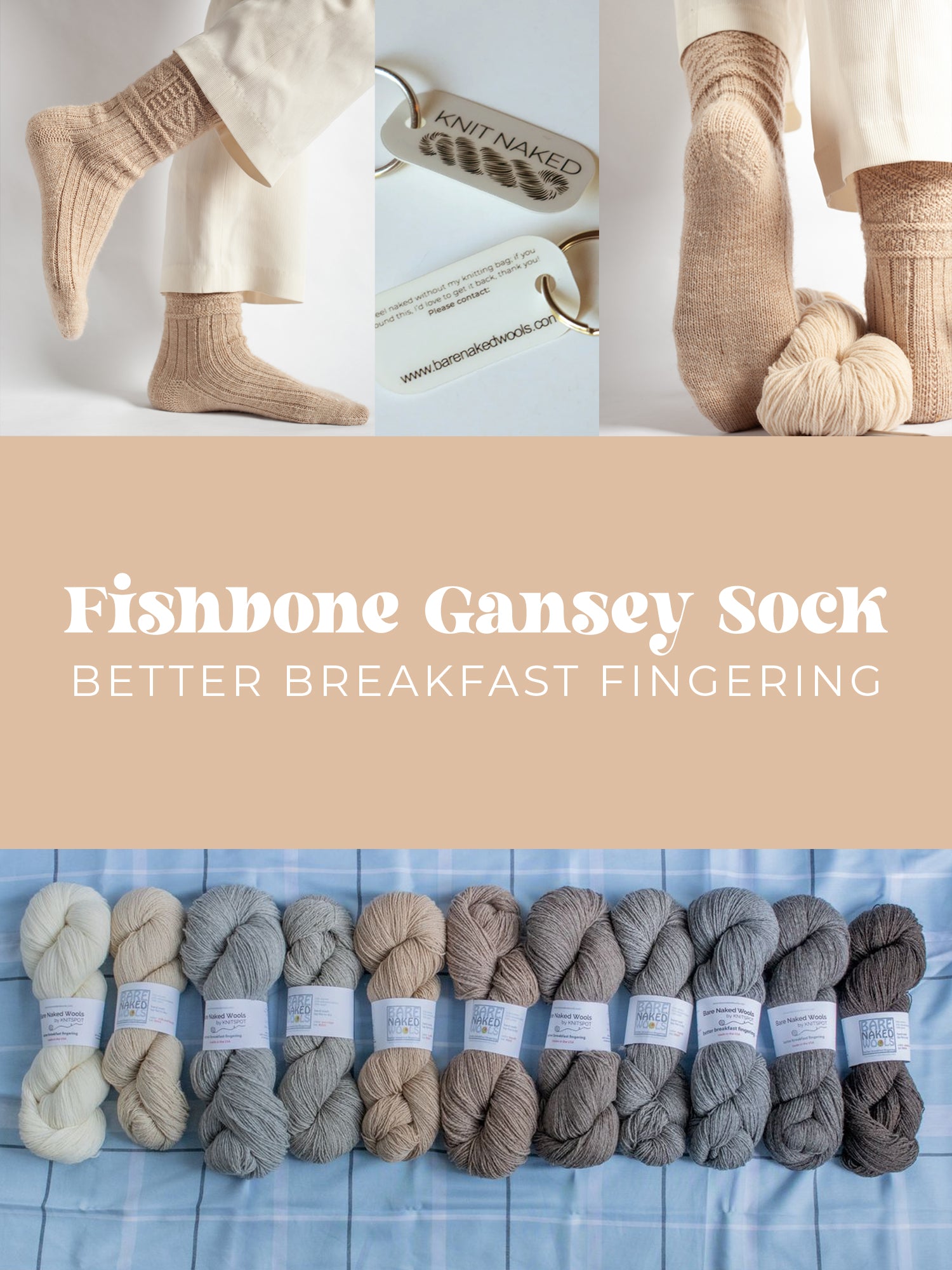 Fishbone Gansey Sock Kit