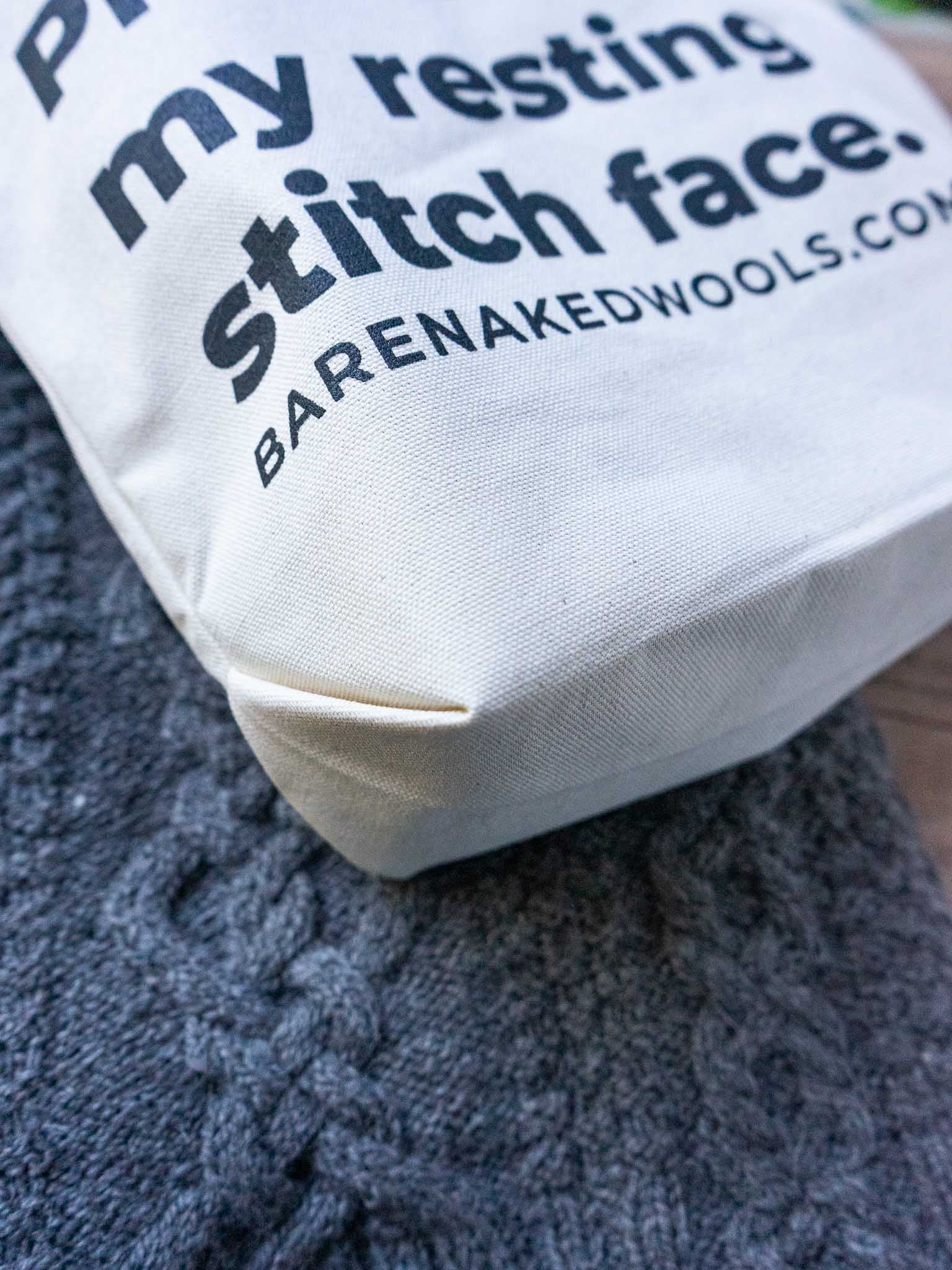 "Resting Stitch Face" Project Bag Canvas