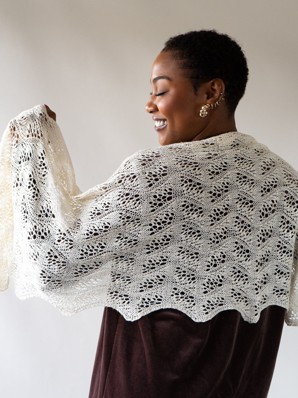 Japanese Feather Stole or Scarf knitting pattern