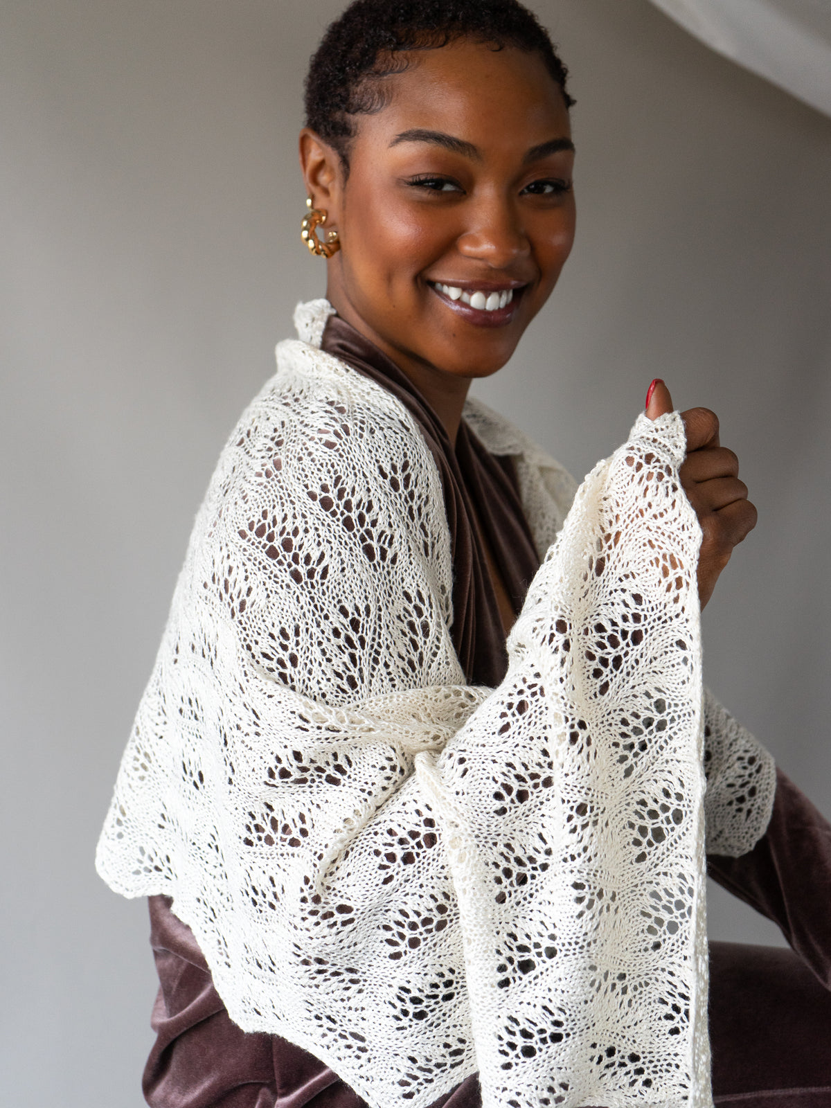 Japanese Feather Stole or Scarf knitting pattern
