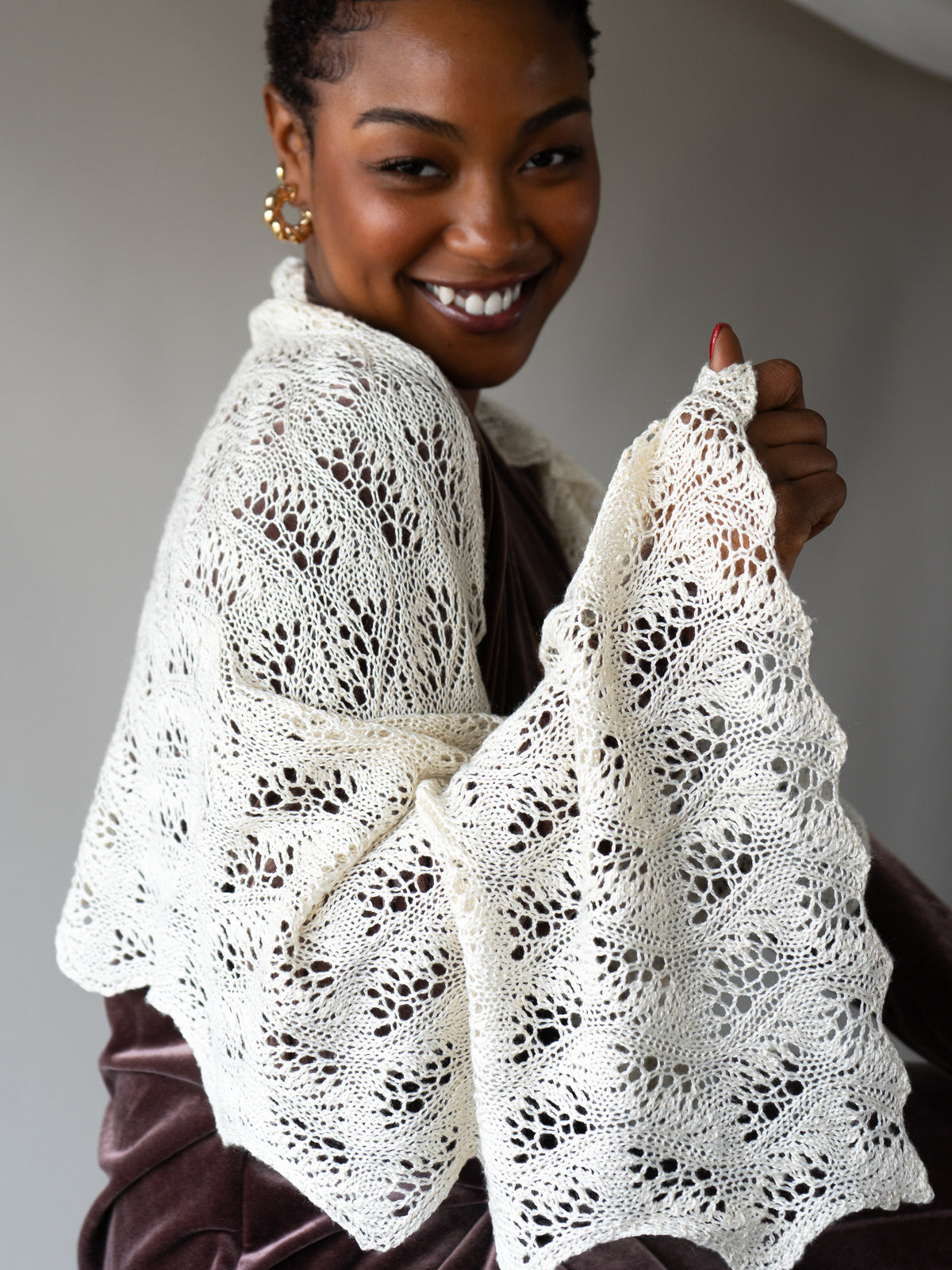 Japanese Feather Stole or Scarf knitting pattern