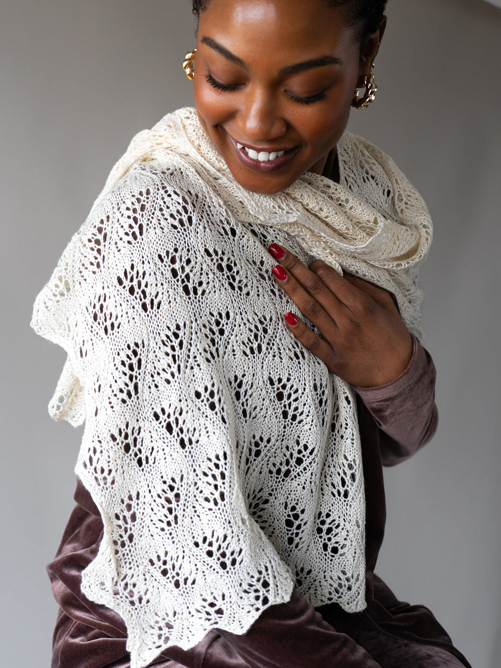 Japanese Feather Stole or Scarf knitting pattern