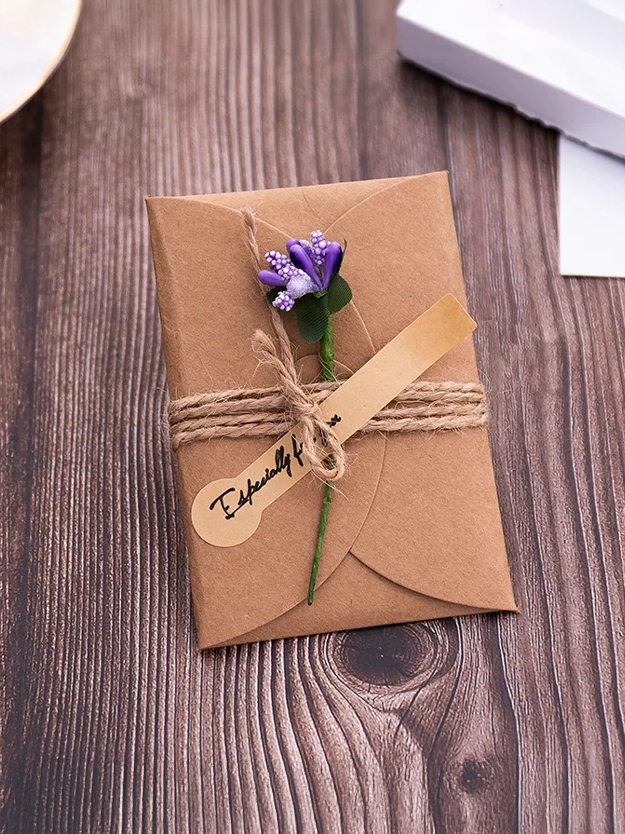 Letter Flower Kraft Paper Card