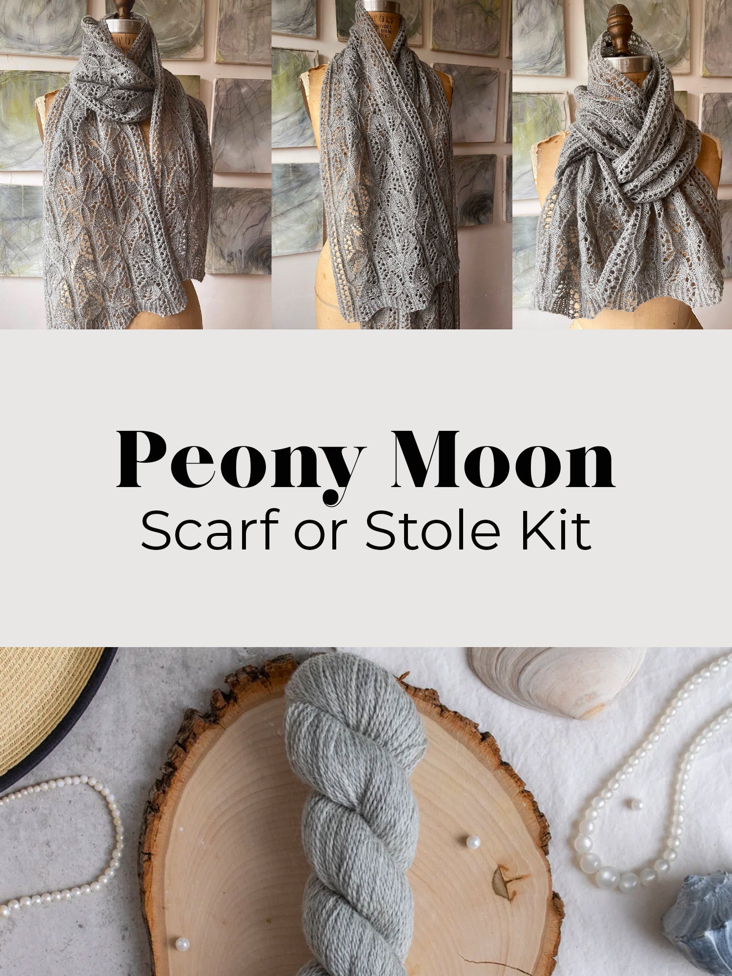 Peony Moon Scarf or Stole Kit