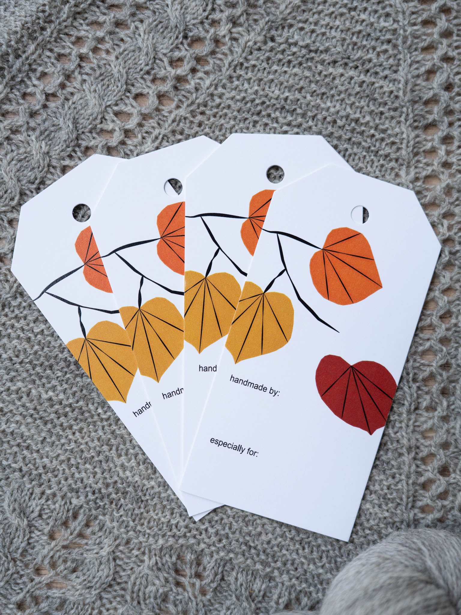 Printed Knitting Gift Tags Set of 6 – Handmade Labels with Care Instructions for Knit Projects