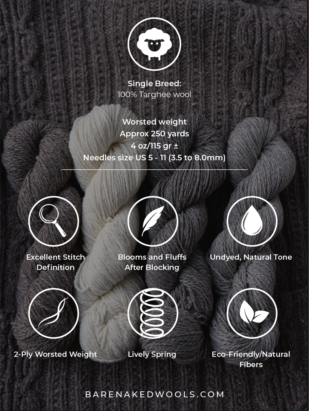 Targhee Tango Worsted <br><small>100% targhee wool</small>