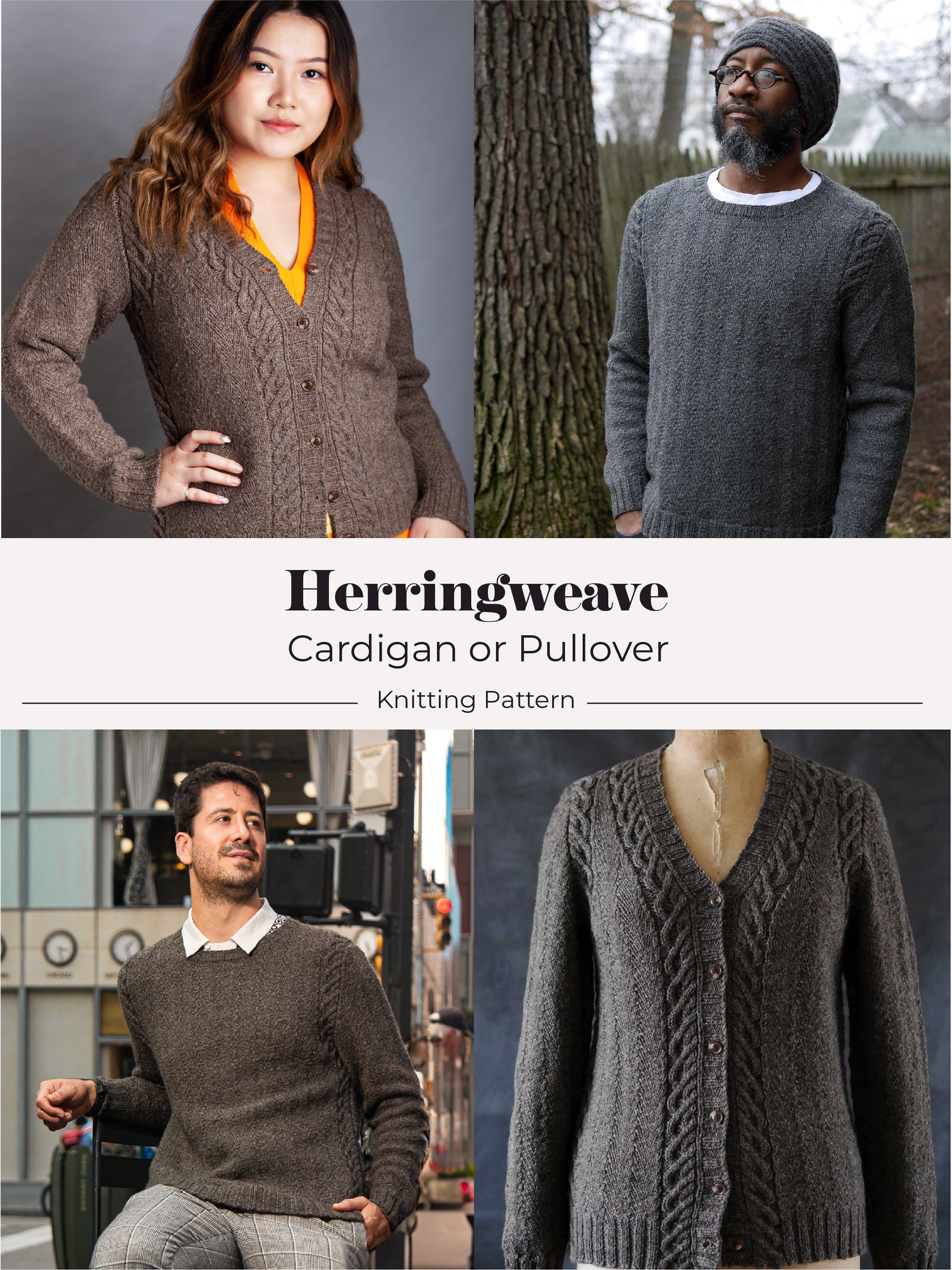 Herringweave<br/><small>Cardigan/Pullover knitting pattern</small>