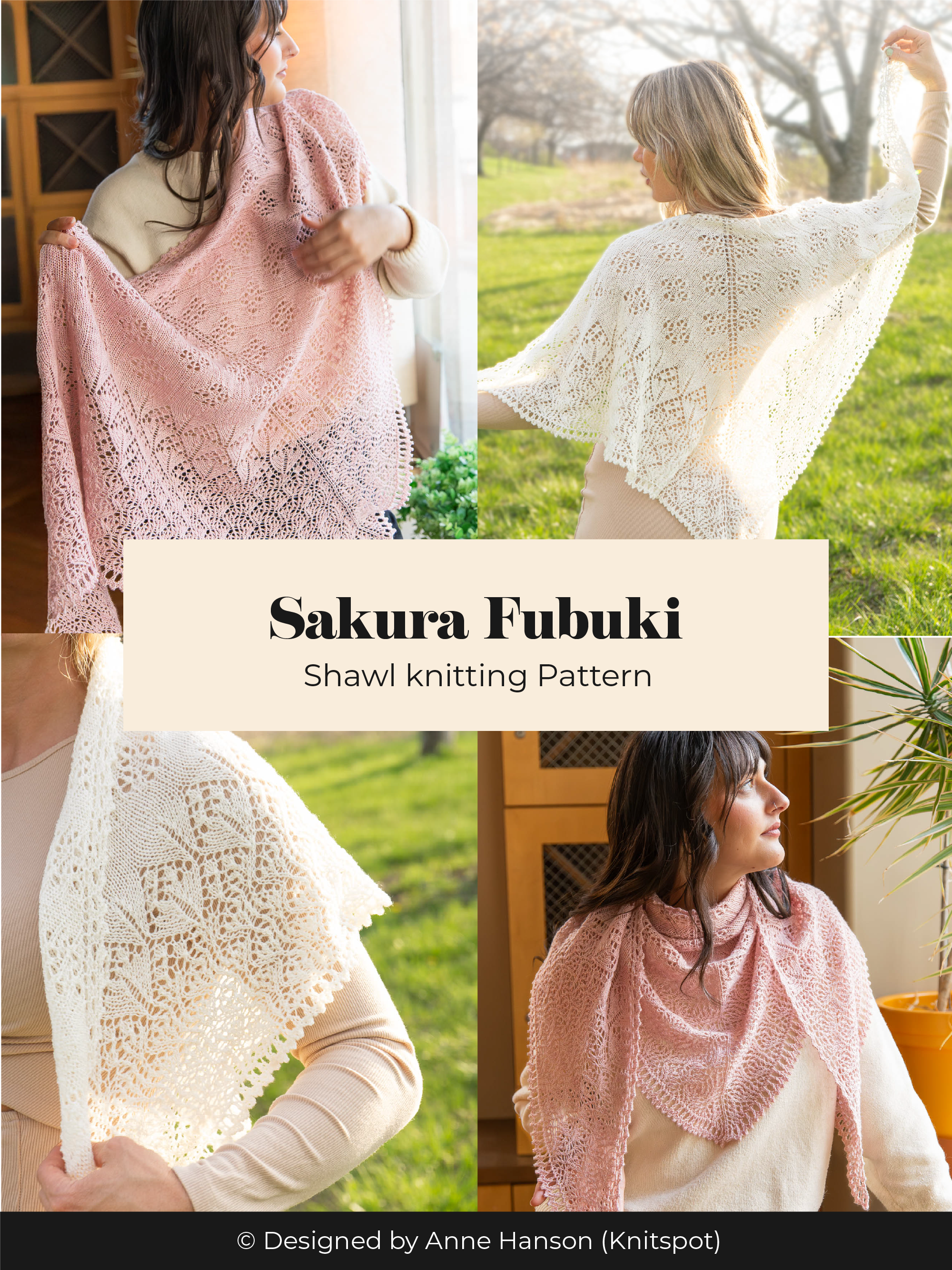 Sakura Fubuki <br/><small> lace shawl knitting pattern</small>