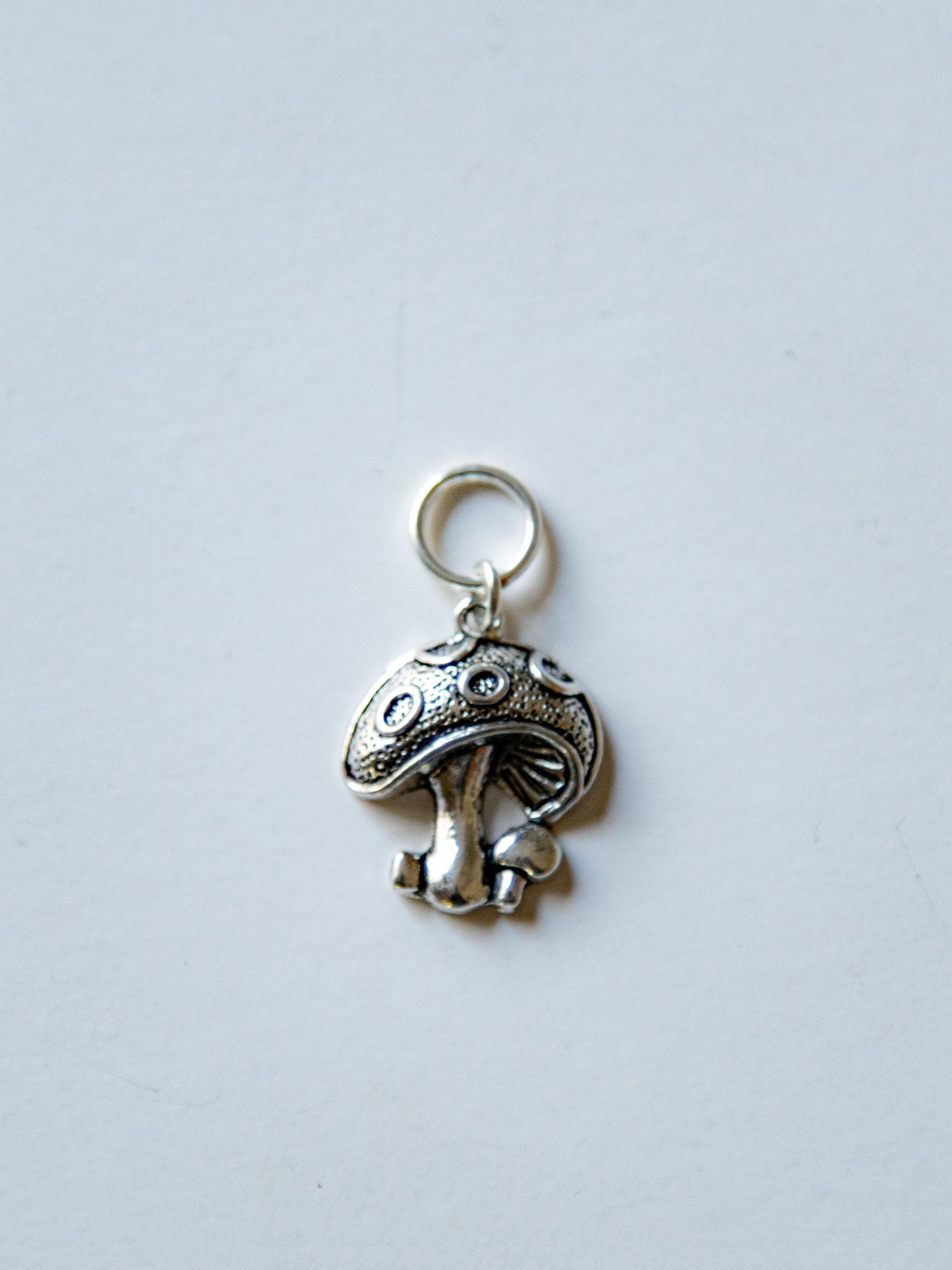 Silver Mushroom Stitch Marker