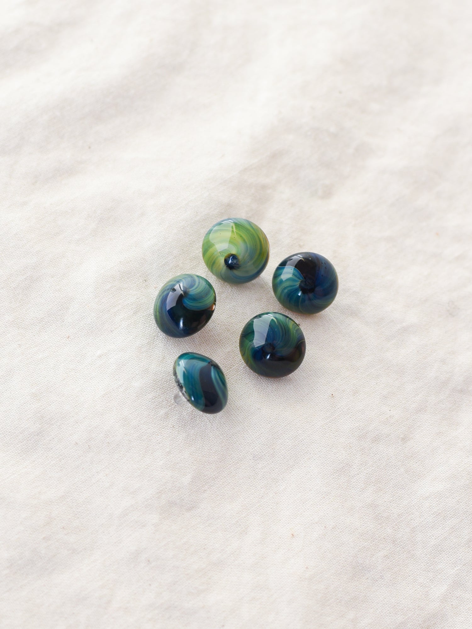 Moving Mud Blue/Green Glass Button Set