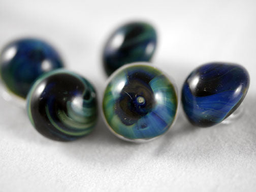 Moving Mud Blue/Green Glass Button Set