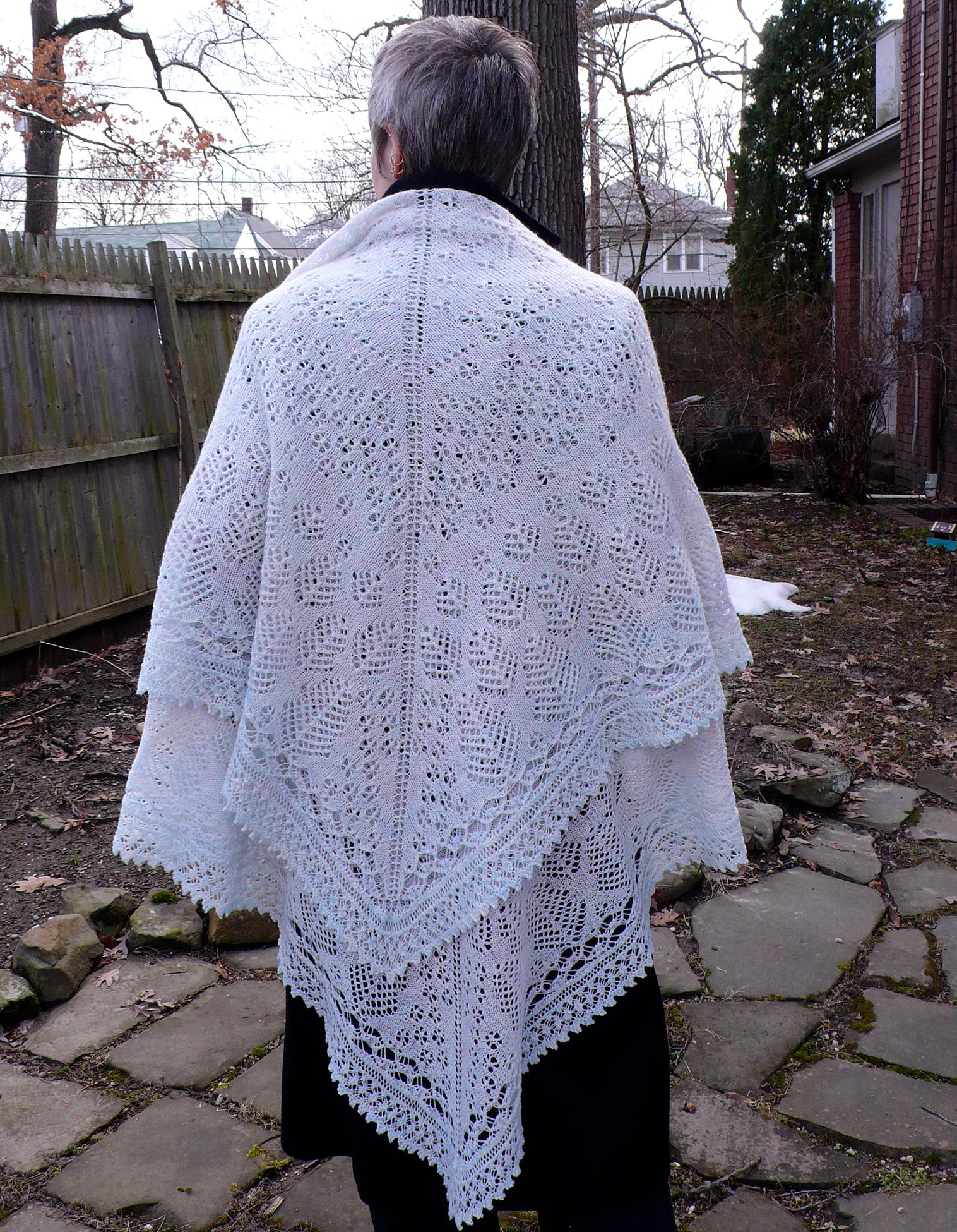 Snowflakes in Cedarwoods Lace Shawl