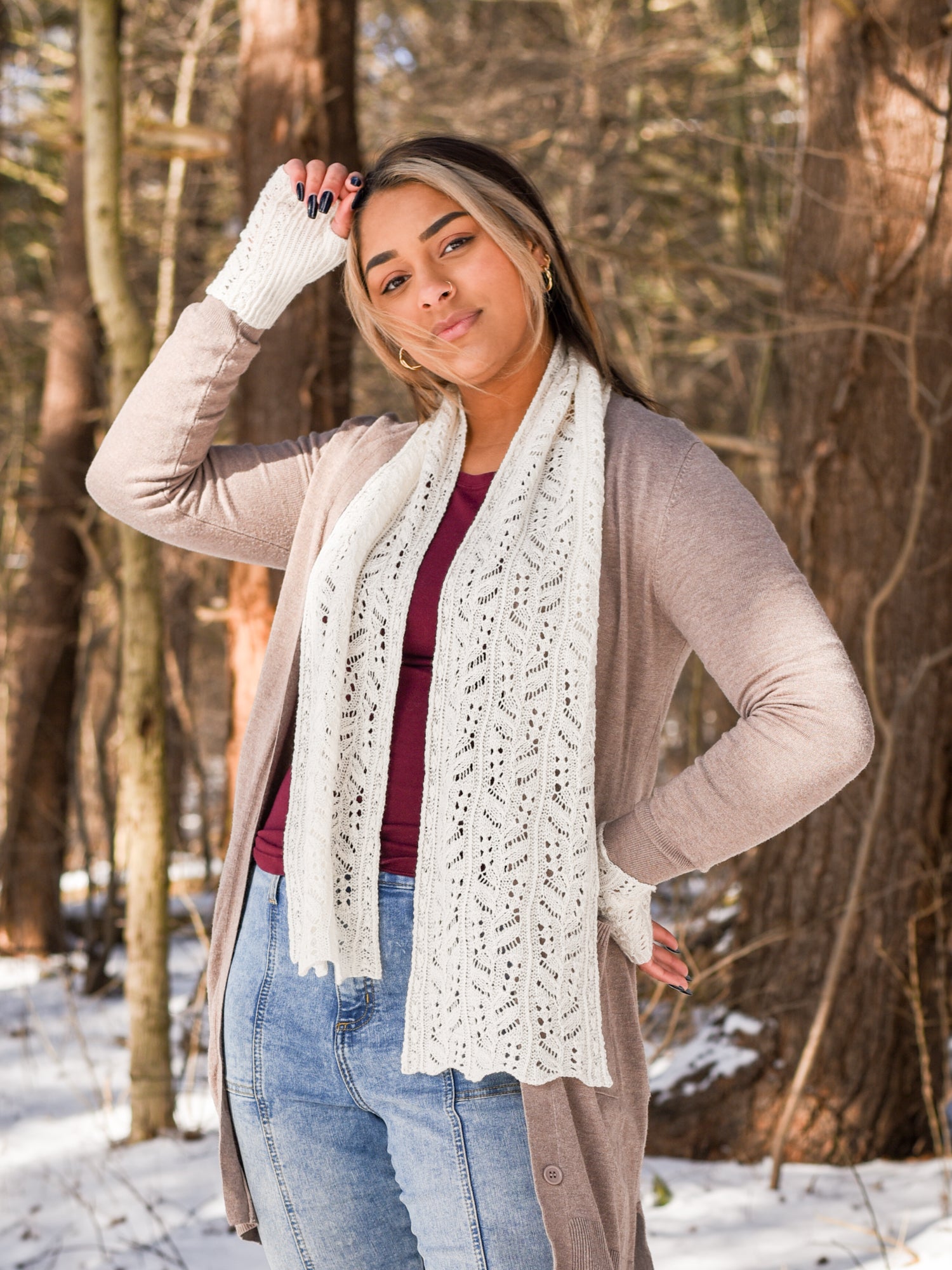Snow Fountains Scarf or Stole