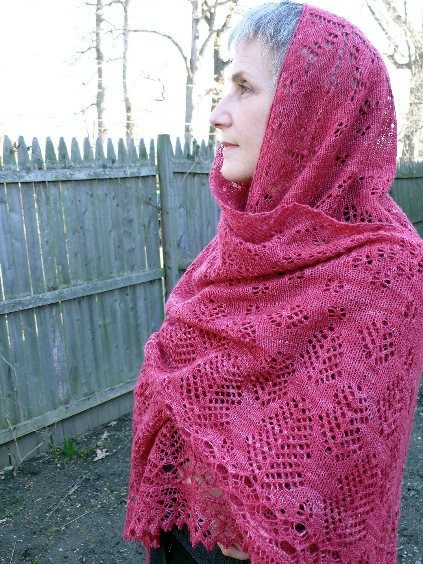 Whispering Pines Triangle Shawl <br/><small>knitting pattern</small>